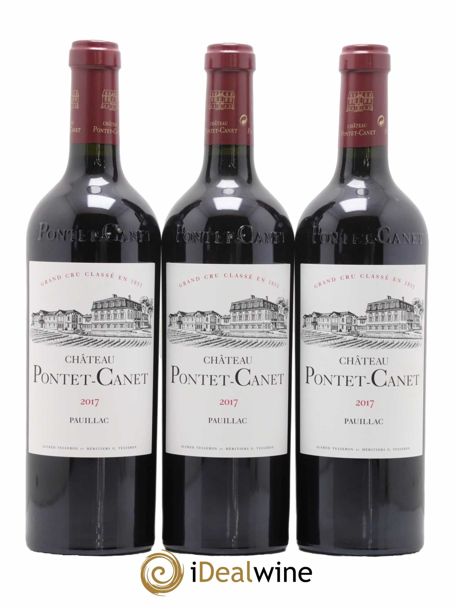 Château Pontet Canet 5ème Grand Cru Classé 2017 - Lot de 3 bouteilles - 0