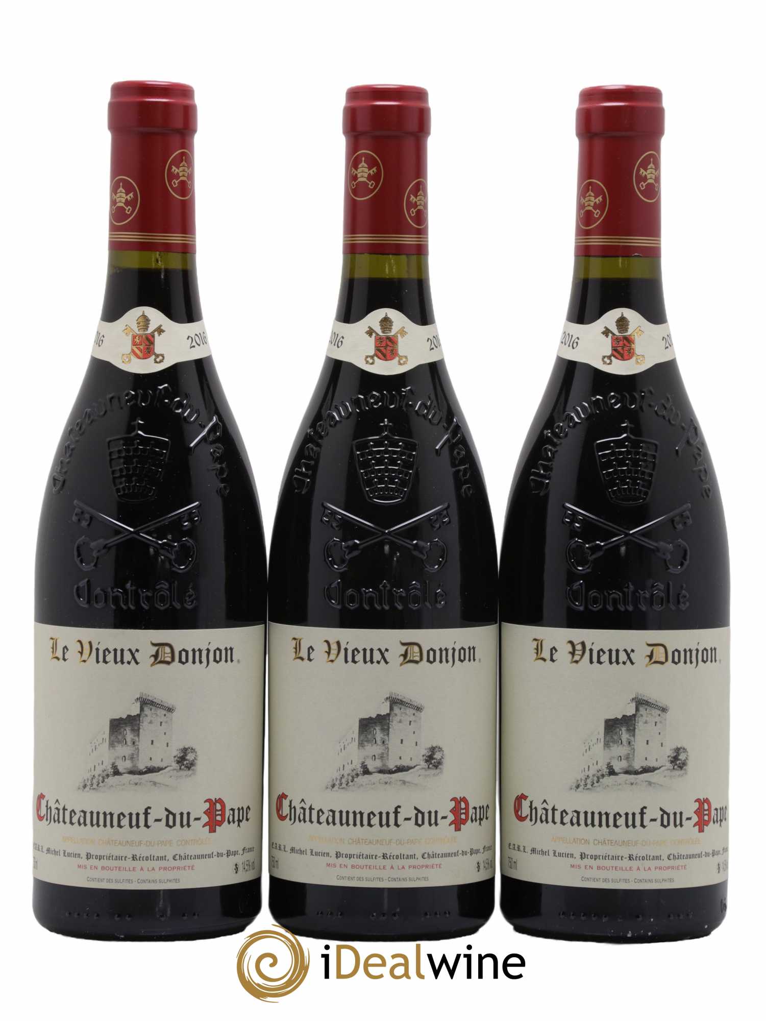 Châteauneuf-du-Pape Le Vieux Donjon Michel Lucien 2016 - Lot de 3 bouteilles - 0