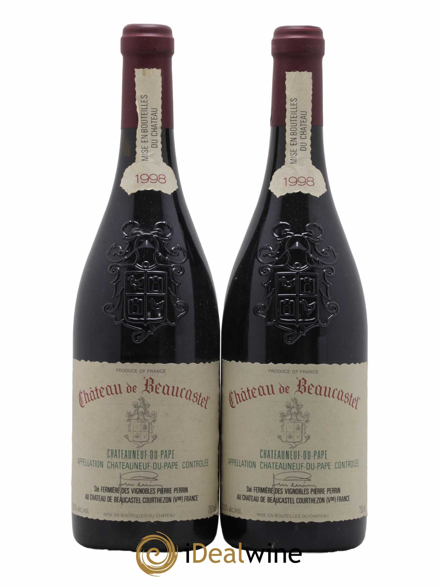 Châteauneuf-du-Pape Château de Beaucastel Famille Perrin 1998 - Lot de 2 bouteilles - 0