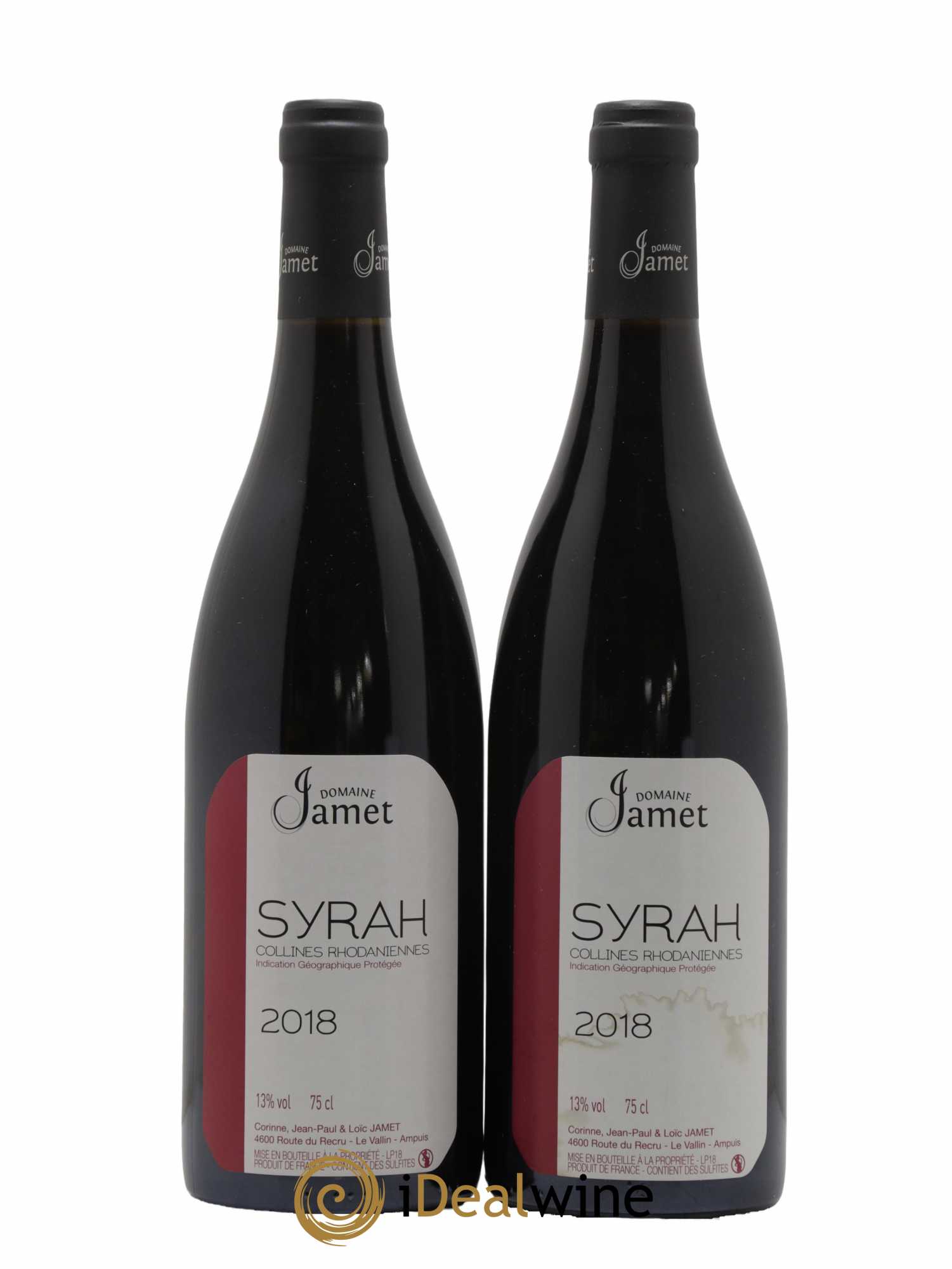 Collines Rhodaniennes Syrah Jamet (Domaine) 2018 - Lot de 2 bouteilles - 0