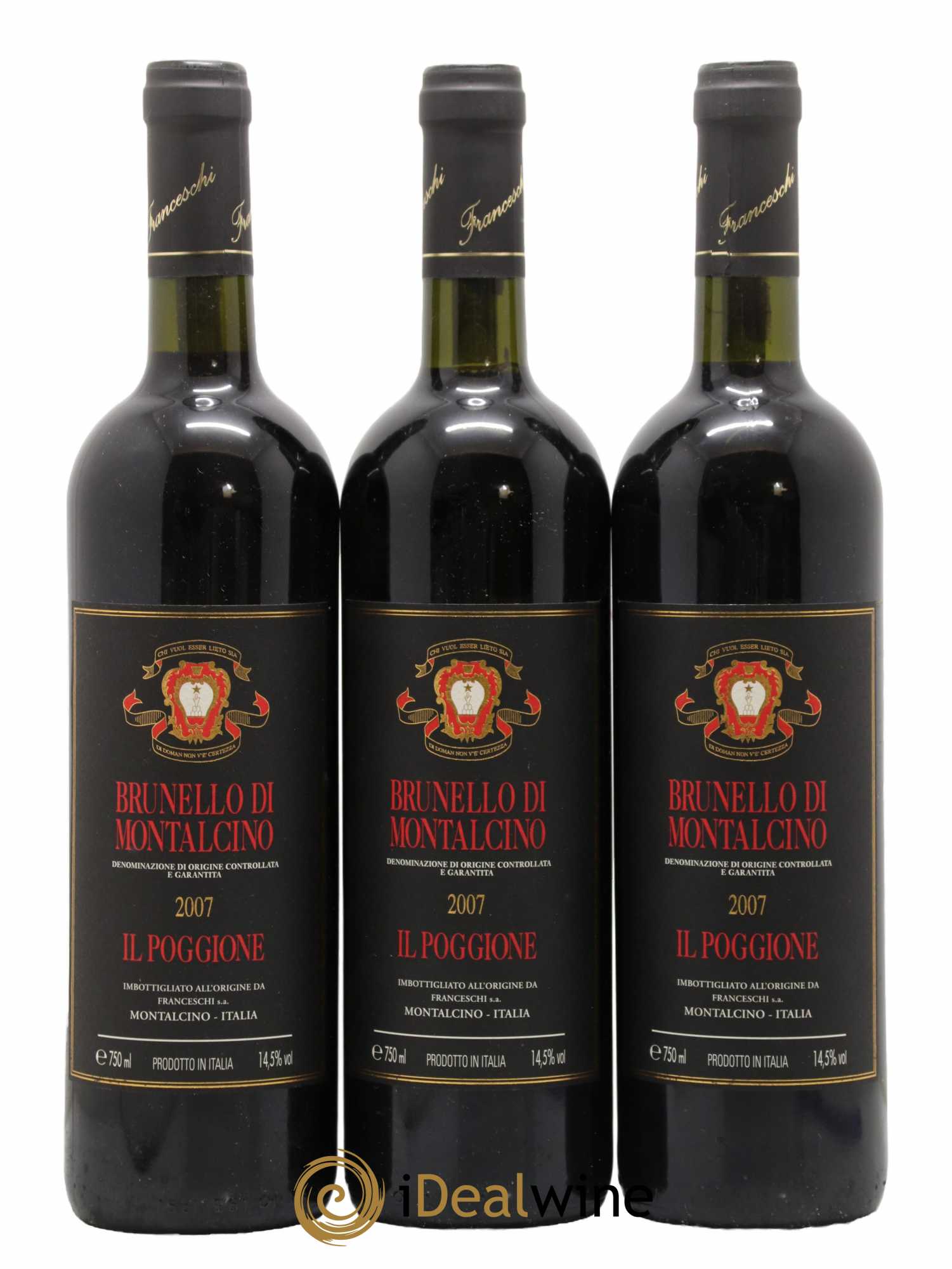 Brunello di Montalcino DOCG Il Poggione Lavinio Franceschi 2007 - Lot de 3 bouteilles - 0