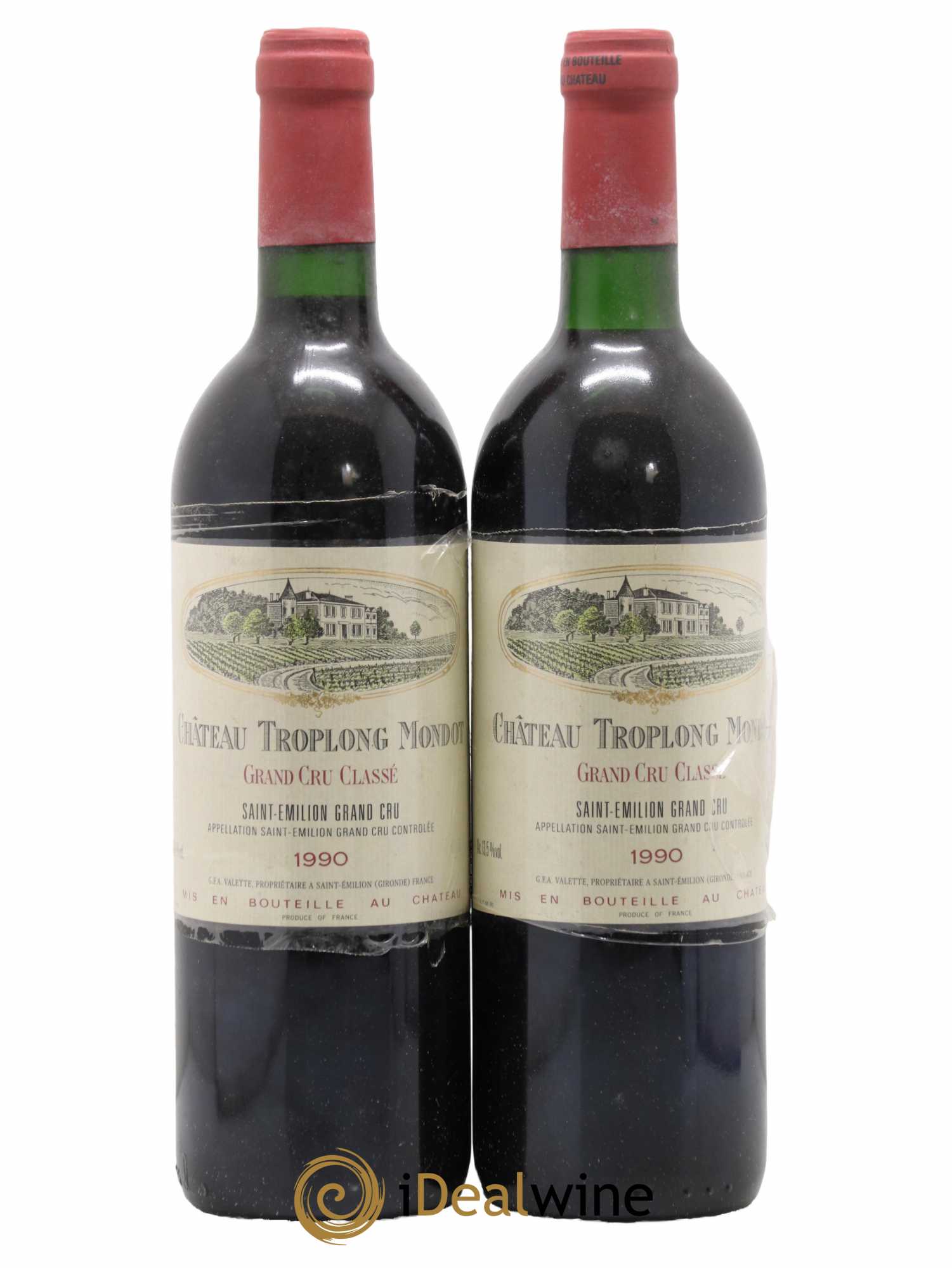 Château Troplong Mondot 1er Grand Cru Classé B 1990 - Lot de 2 bouteilles - 0