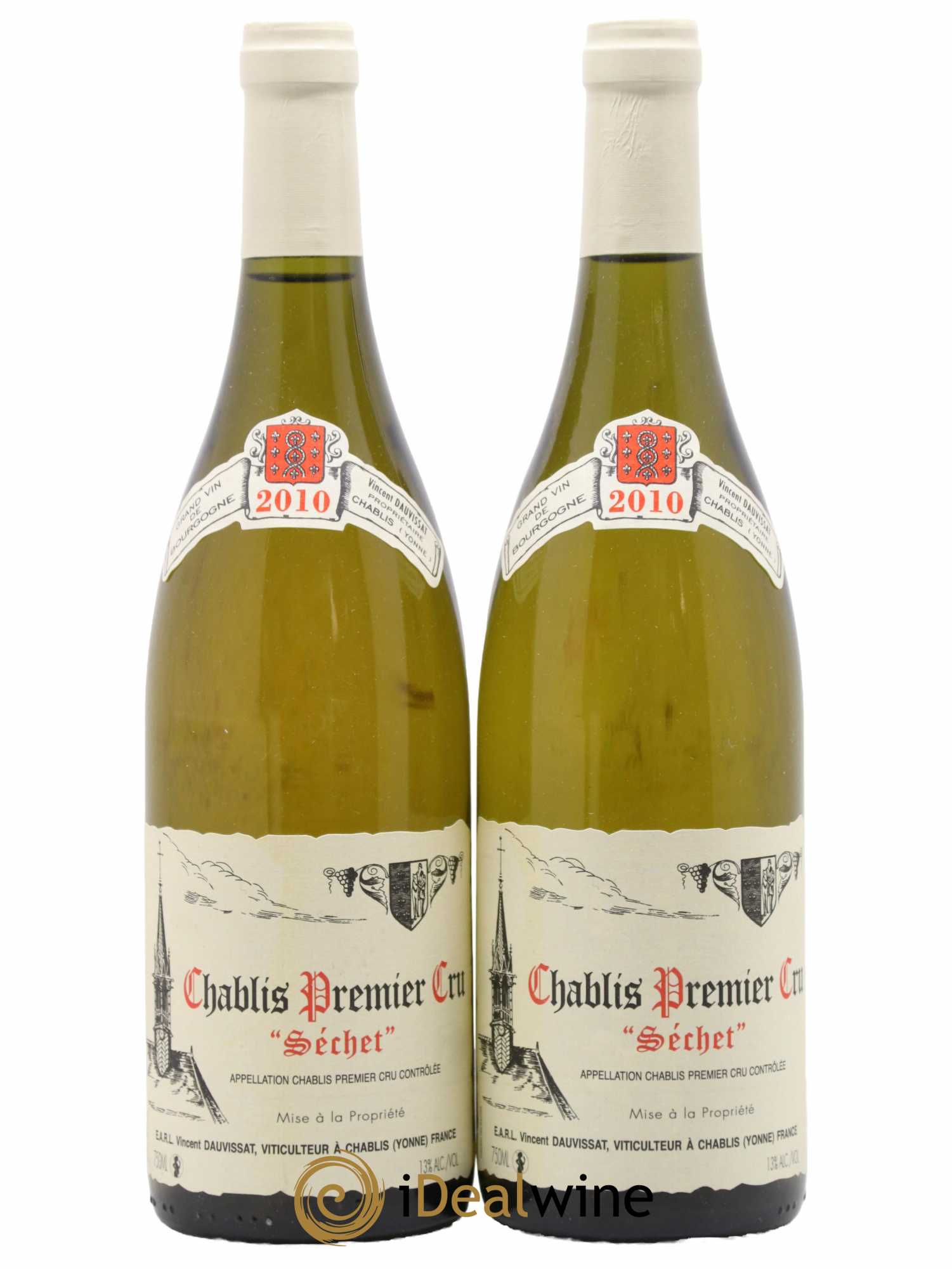 Chablis 1er Cru Séchet Vincent Dauvissat (Domaine) 2010 - Lot de 2 bouteilles - 0