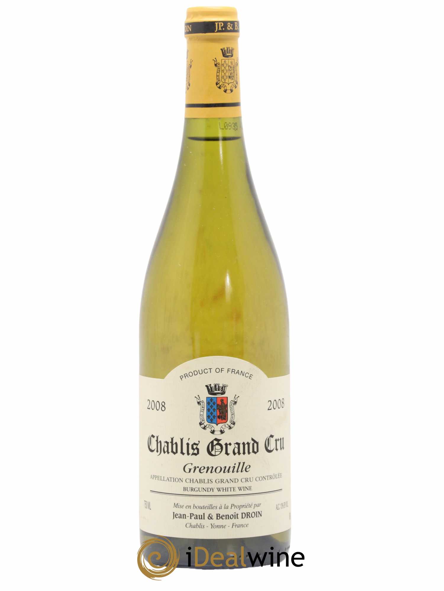 Chablis Grand Cru Grenouilles Jean-Paul & Benoît Droin (Domaine) 2008 - Lot de 1 bouteille - 0