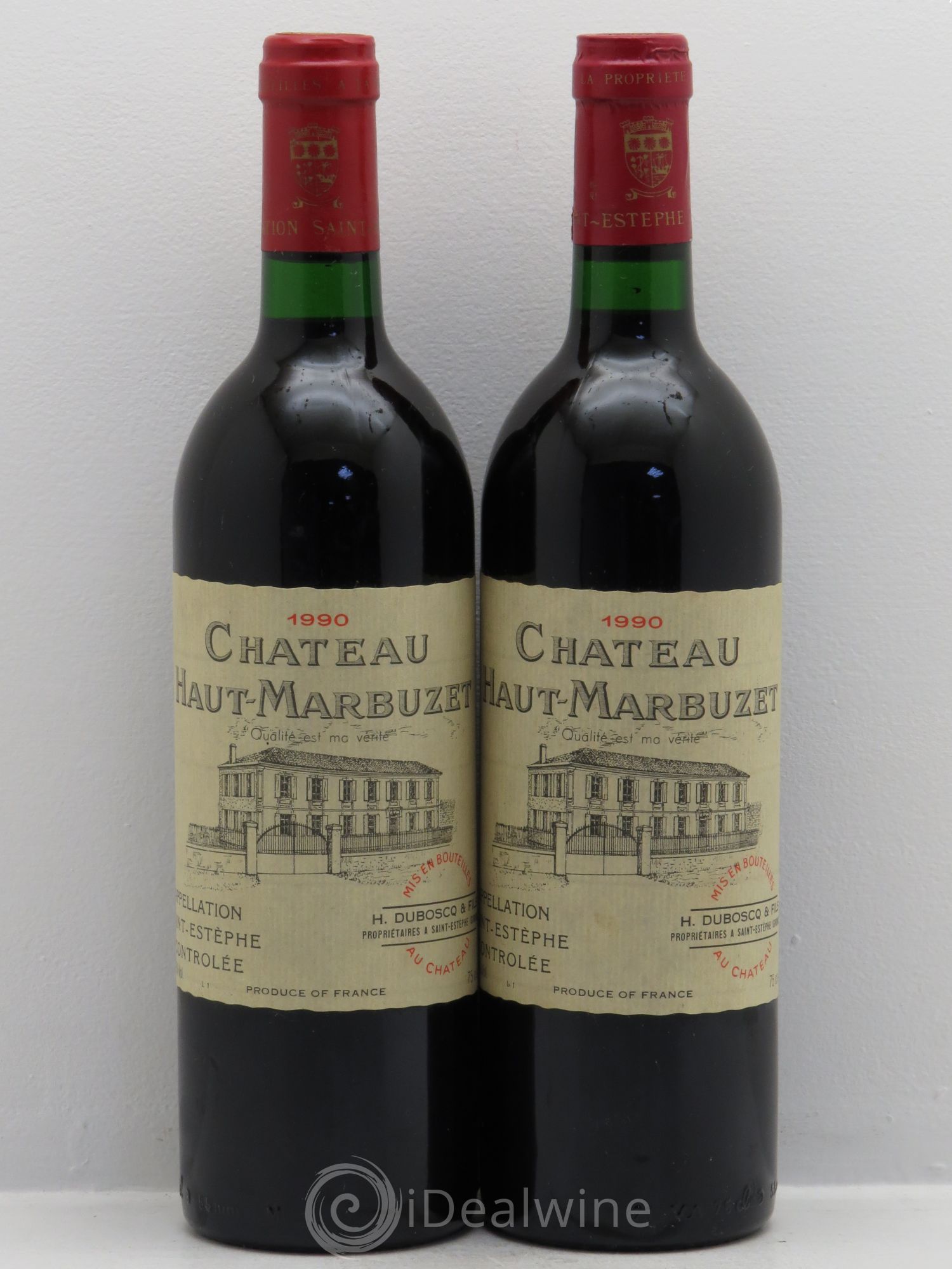 Château Haut Marbuzet 1990 - Lot de 2 bouteilles - 0
