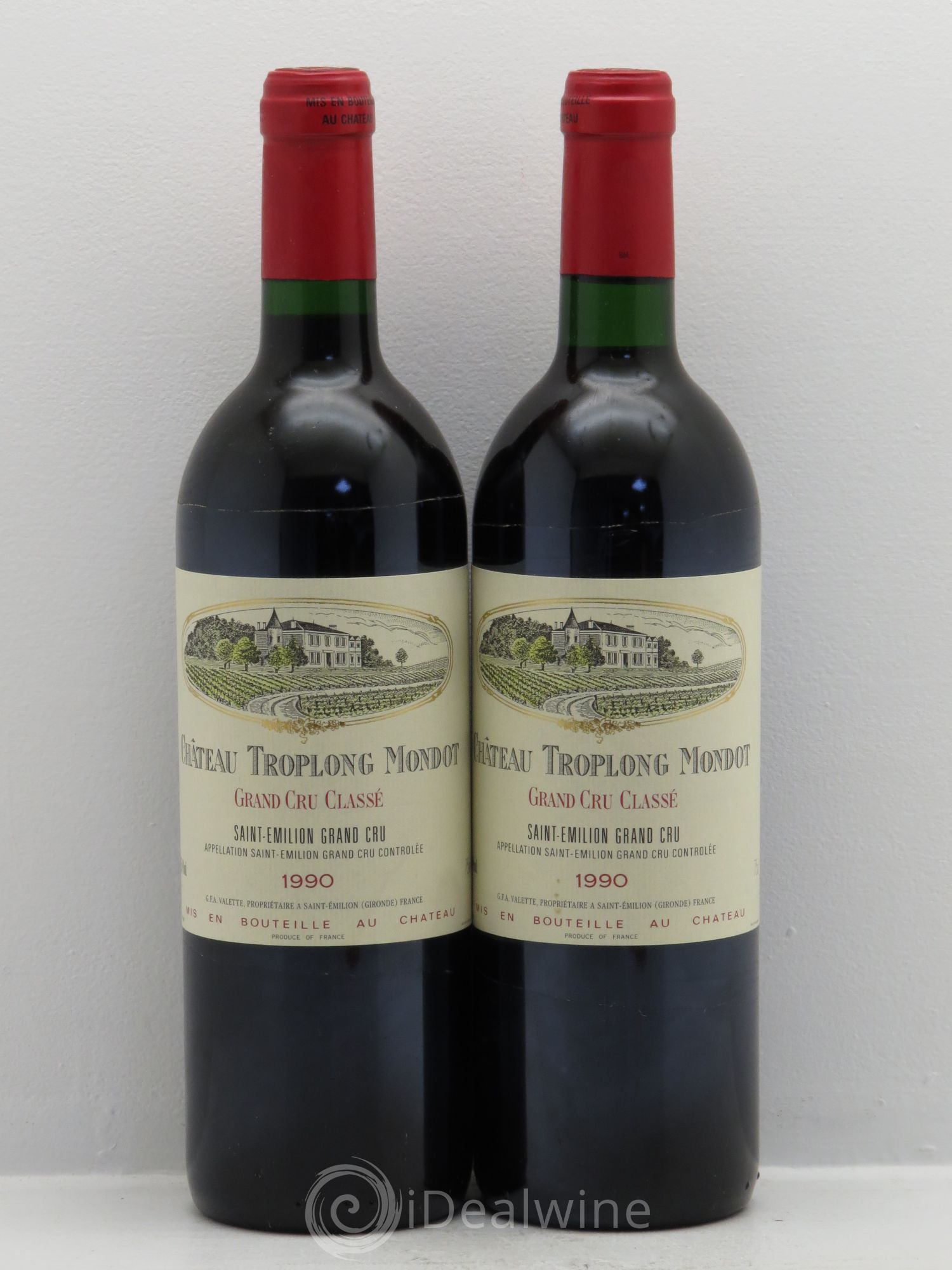 Château Troplong Mondot 1er Grand Cru Classé B 1990 - Lot de 2 bouteilles - 0