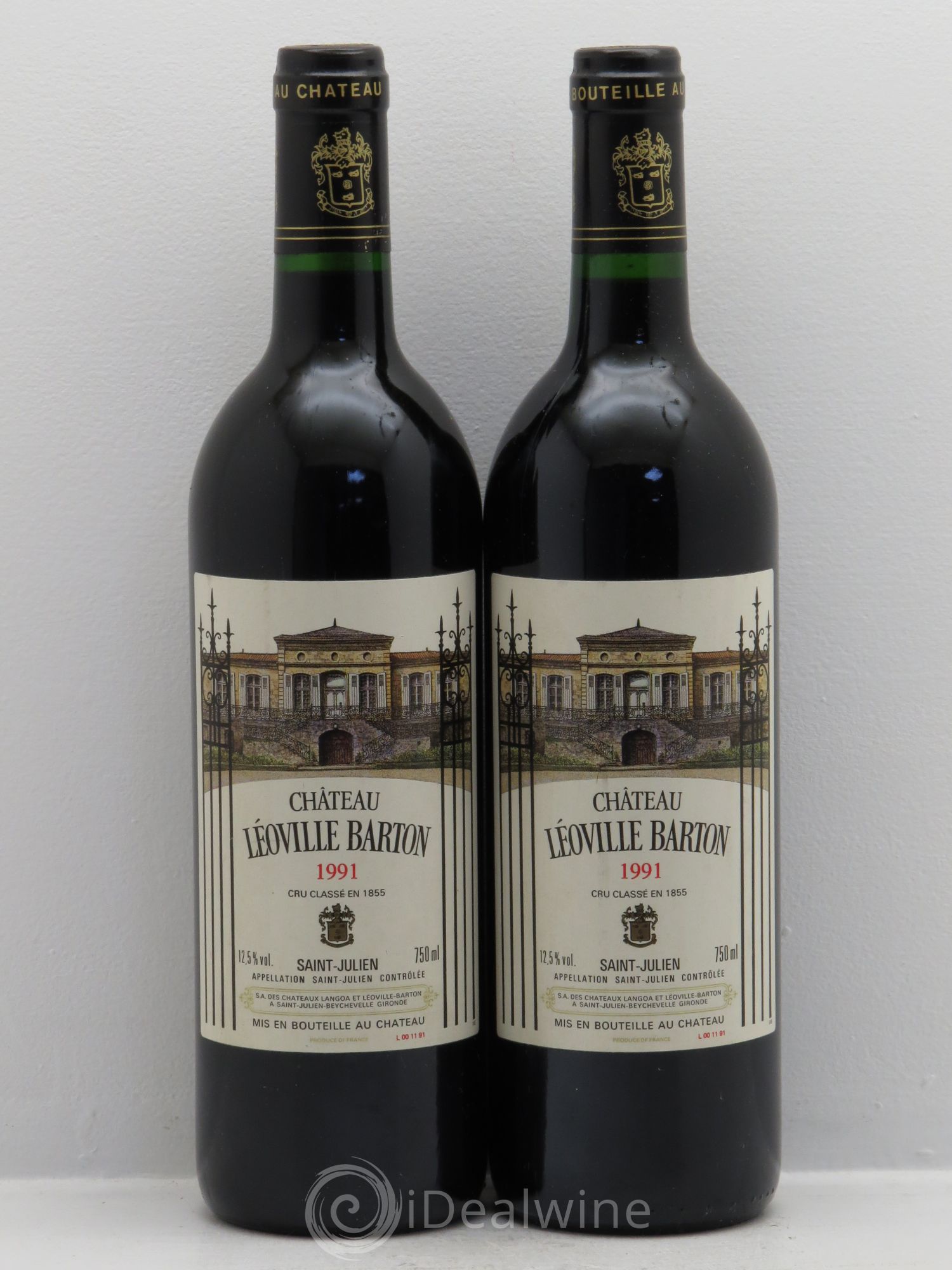 Château Léoville Barton 2ème Grand Cru Classé 1991 - Lot de 2 bouteilles - 0