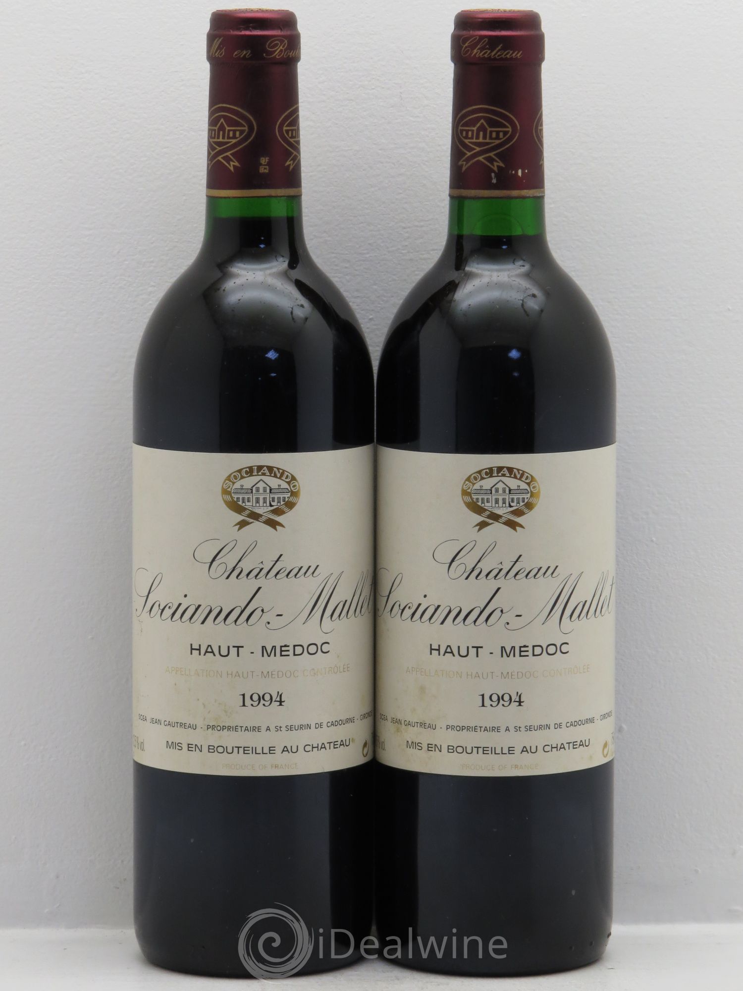 Château Sociando Mallet 1994 - Lot de 2 bouteilles - 0