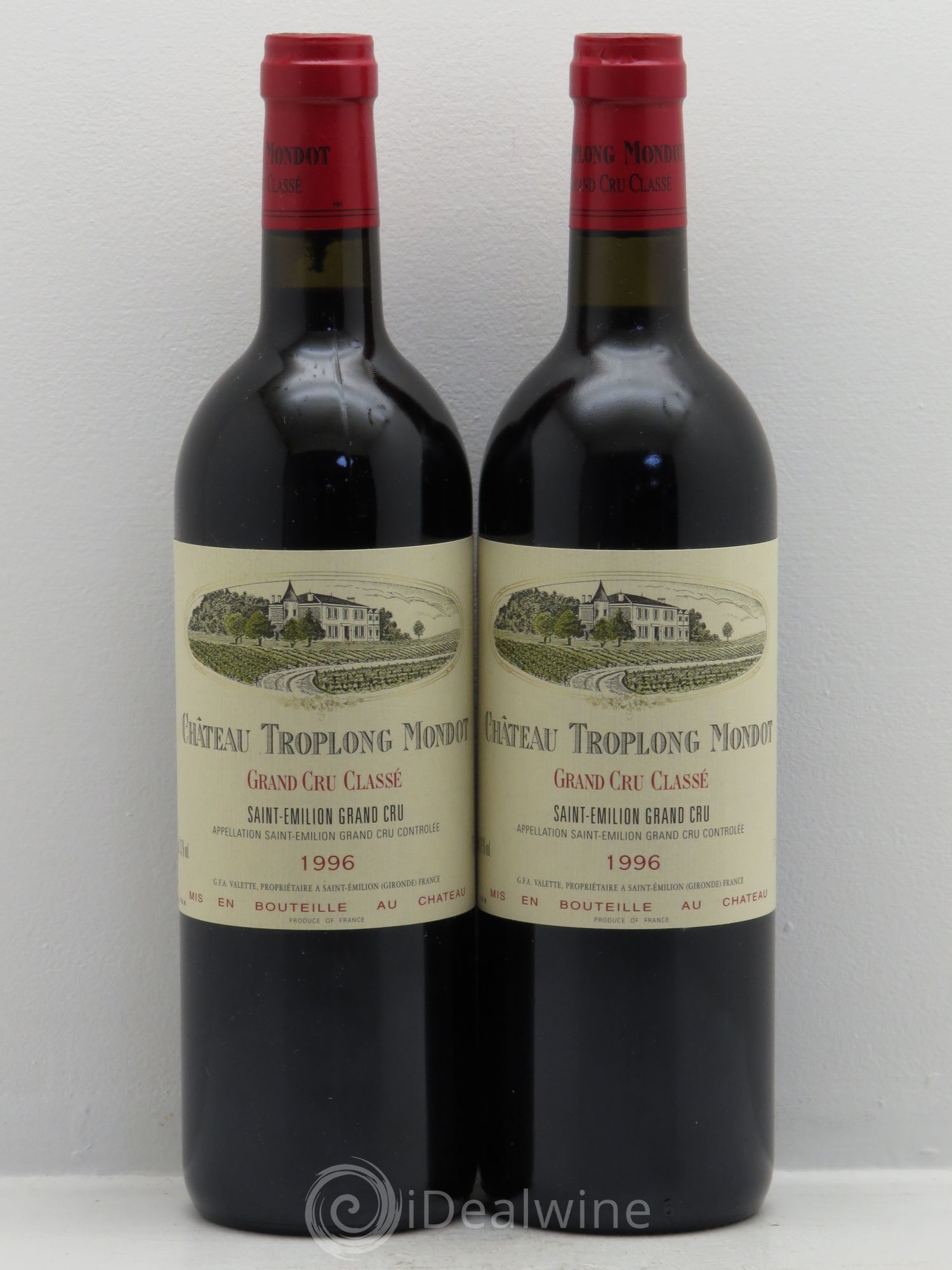 Château Troplong Mondot 1er Grand Cru Classé B 1996 - Lot de 2 bouteilles - 0