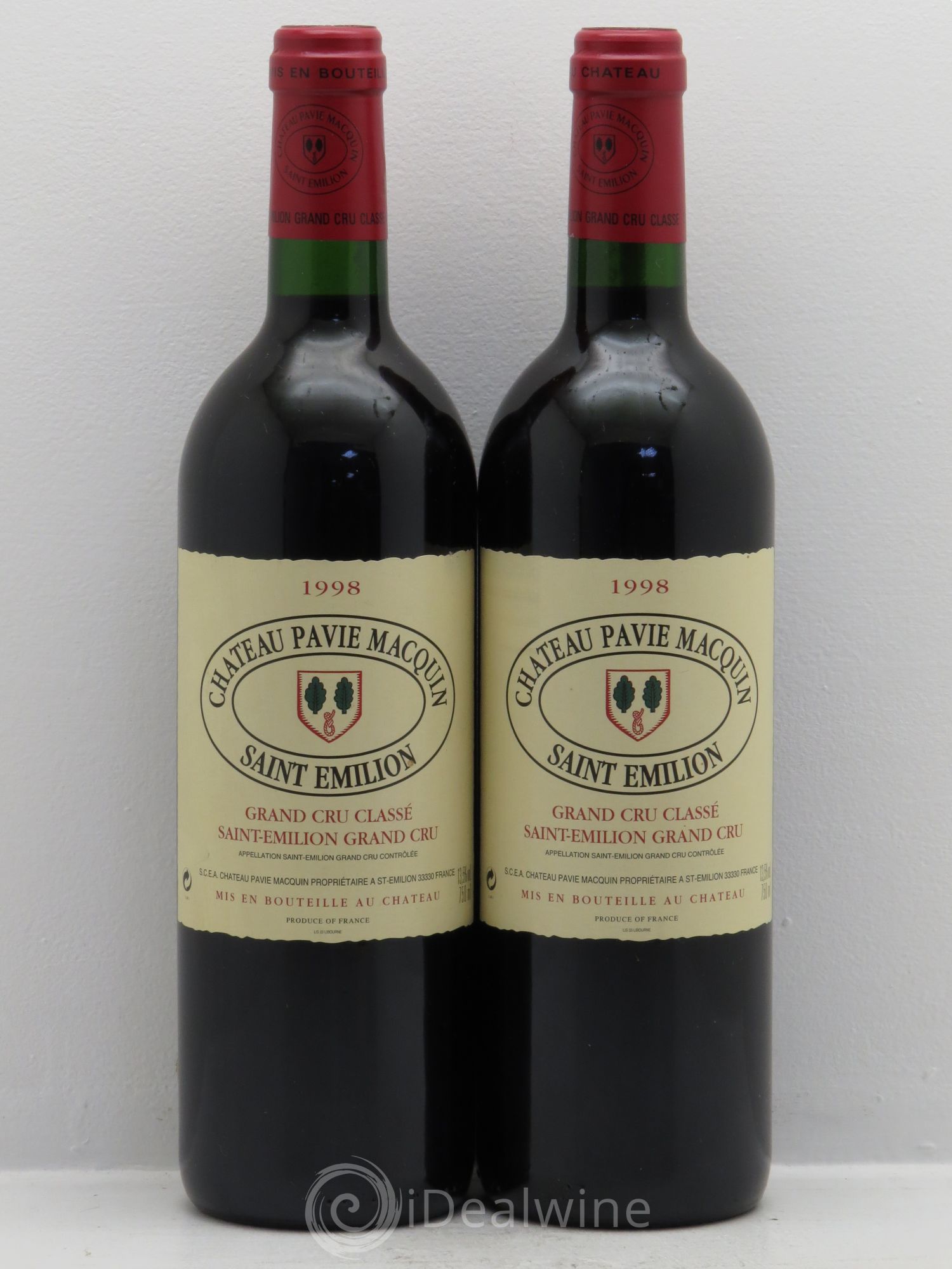 Château Pavie Macquin 1er Grand Cru Classé B 1998 - Lot de 2 bouteilles - 0