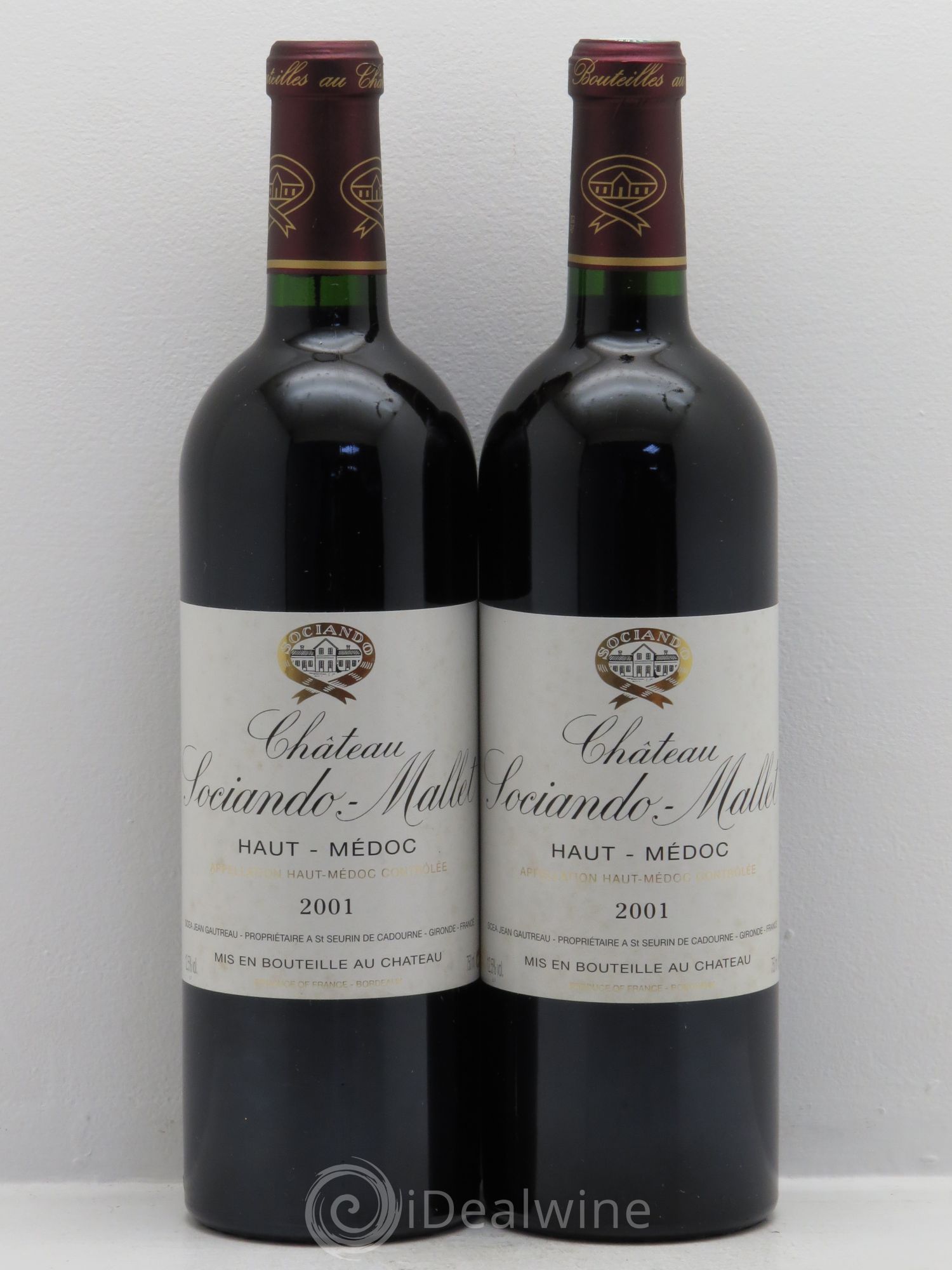 Château Sociando Mallet 2001 - Lot de 2 bouteilles - 0