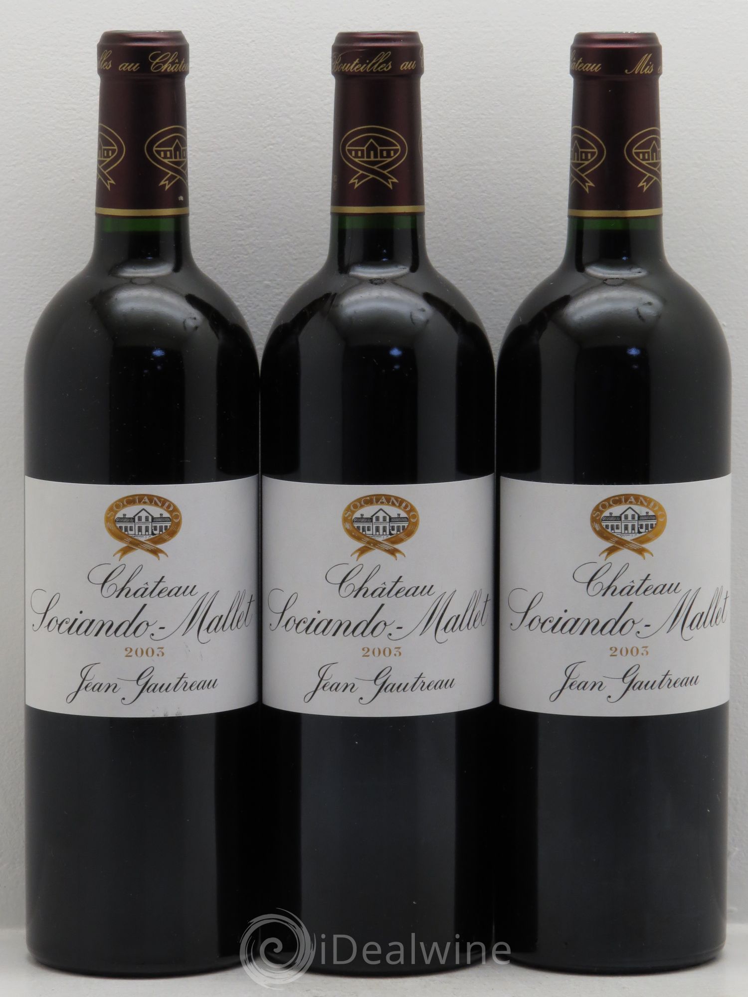 Château Sociando Mallet 2003 - Lot de 3 bouteilles - 0
