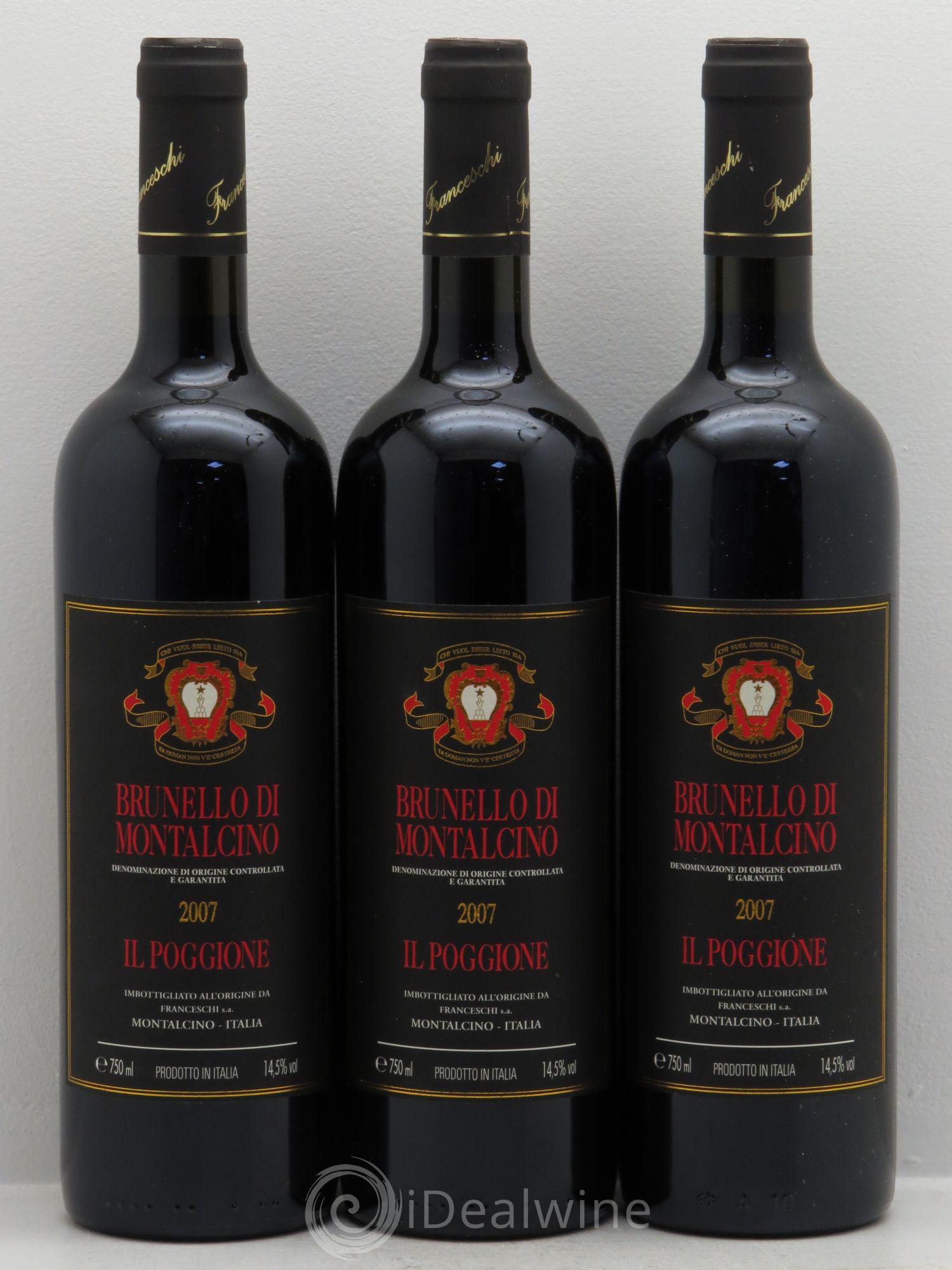 Brunello di Montalcino DOCG Il Poggione Lavinio Franceschi 2007 - Lot de 3 bouteilles - 0