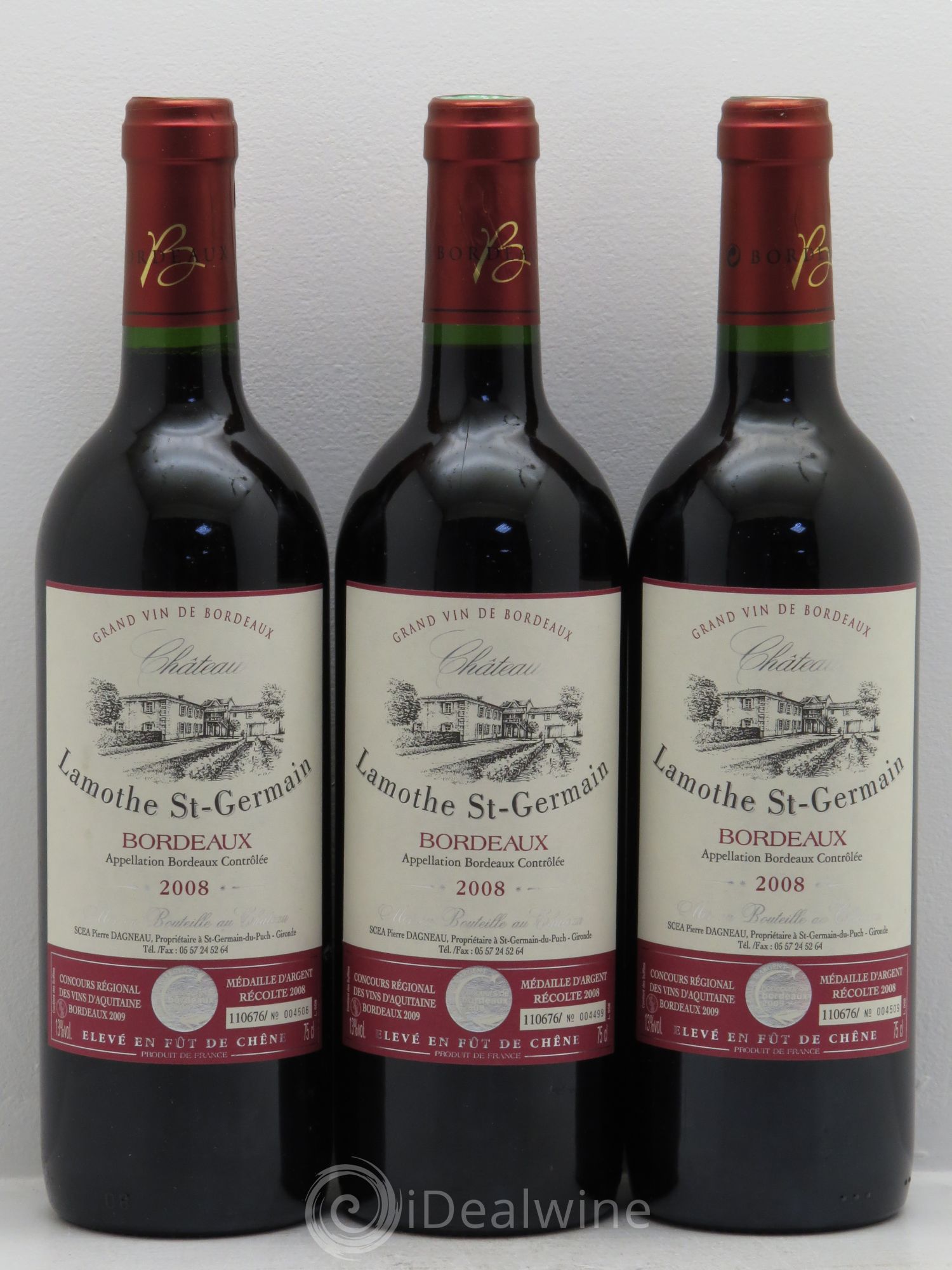 Bordeaux Lamothe Saint Germain (sans prix de réserve) 2008 - Posten von 3 Flaschen - 0