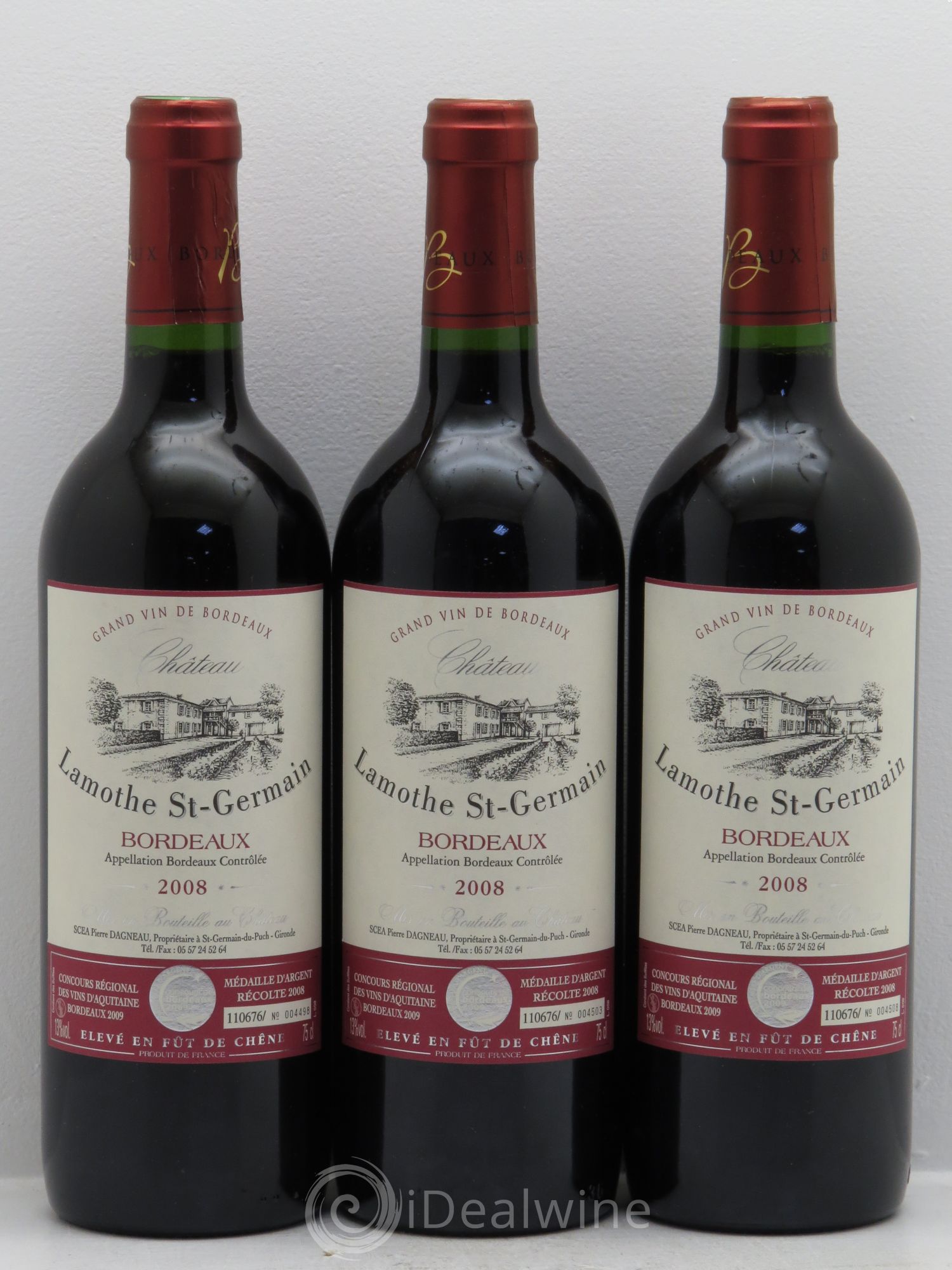 Bordeaux Lamothe Saint Germain (sans prix de réserve) 2008 - Posten von 3 Flaschen - 0