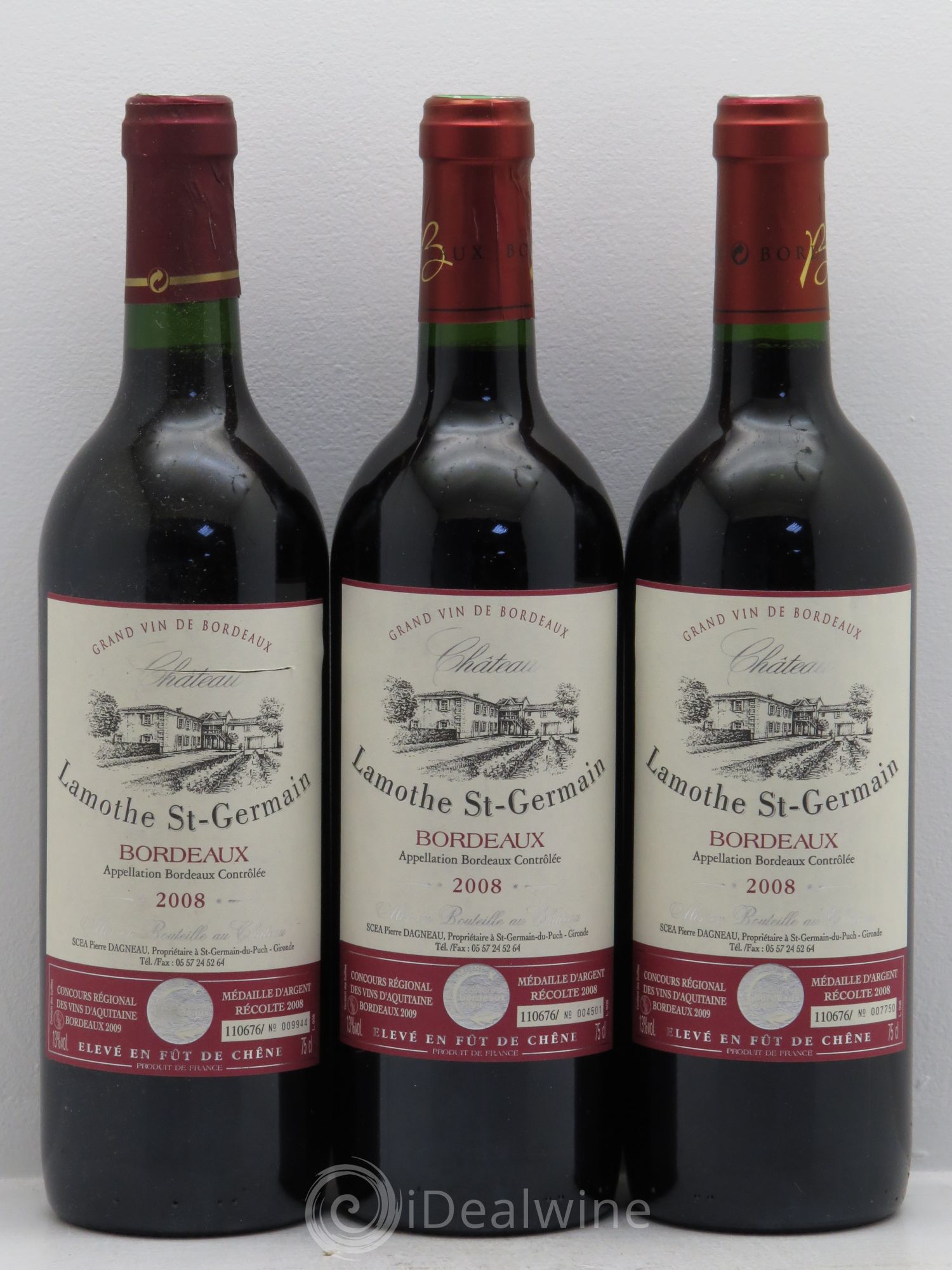 Bordeaux Lamothe Saint Germain (sans prix de réserve) 2008 - Posten von 3 Flaschen - 0