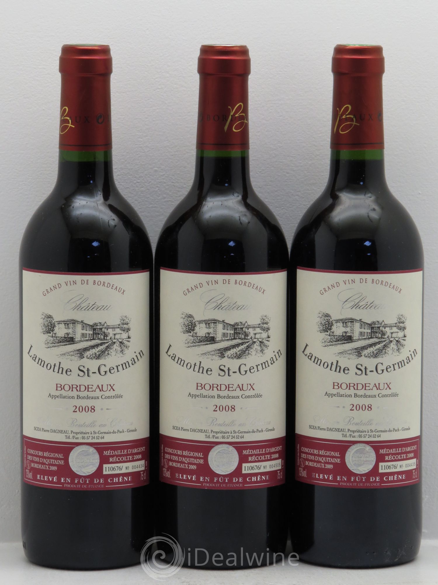 Bordeaux Lamothe Saint Germain (sans prix de réserve) 2008 - Posten von 3 Flaschen - 0