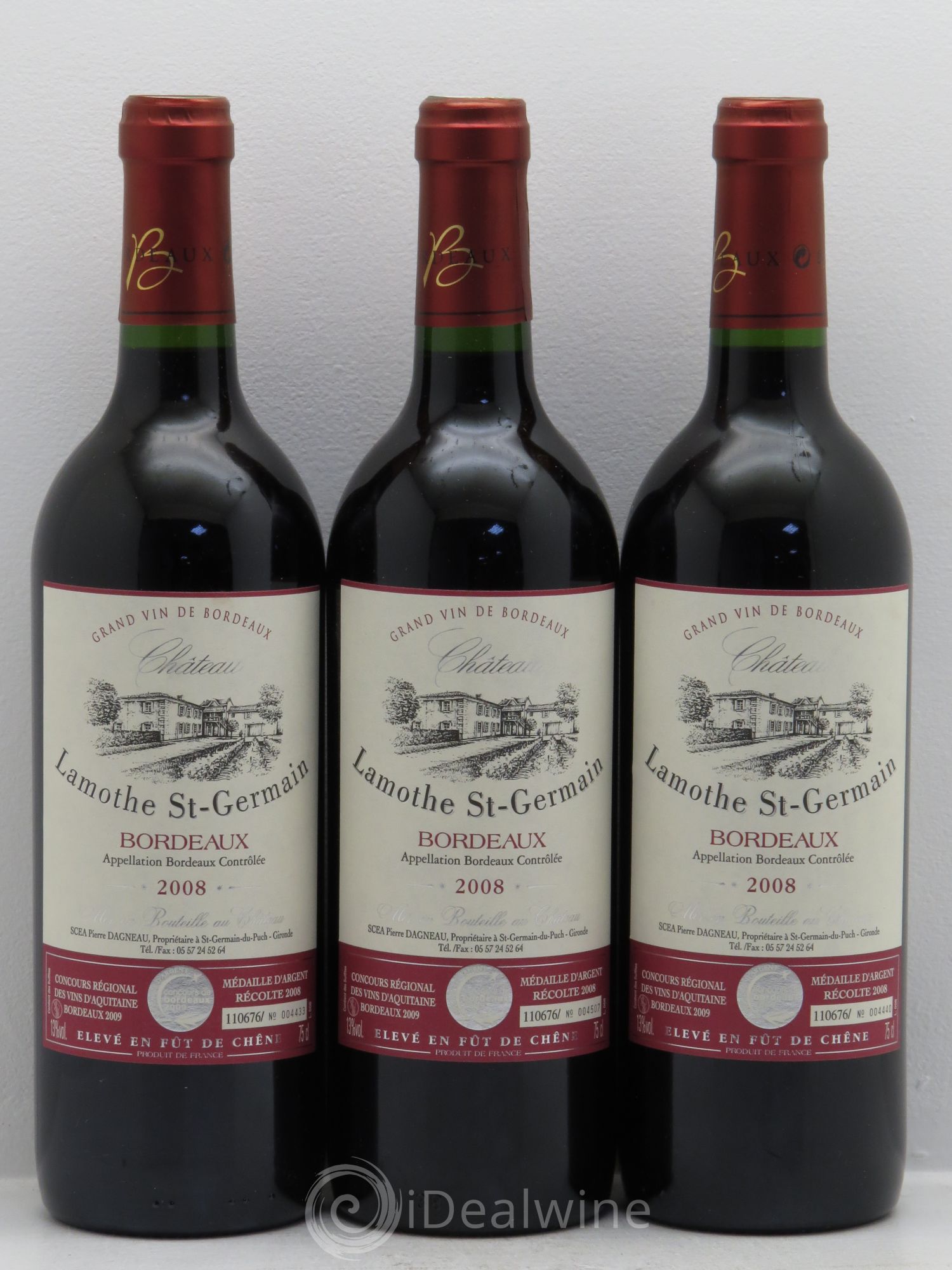 Bordeaux Lamothe Saint Germain (sans prix de réserve) 2008 - Posten von 3 Flaschen - 0