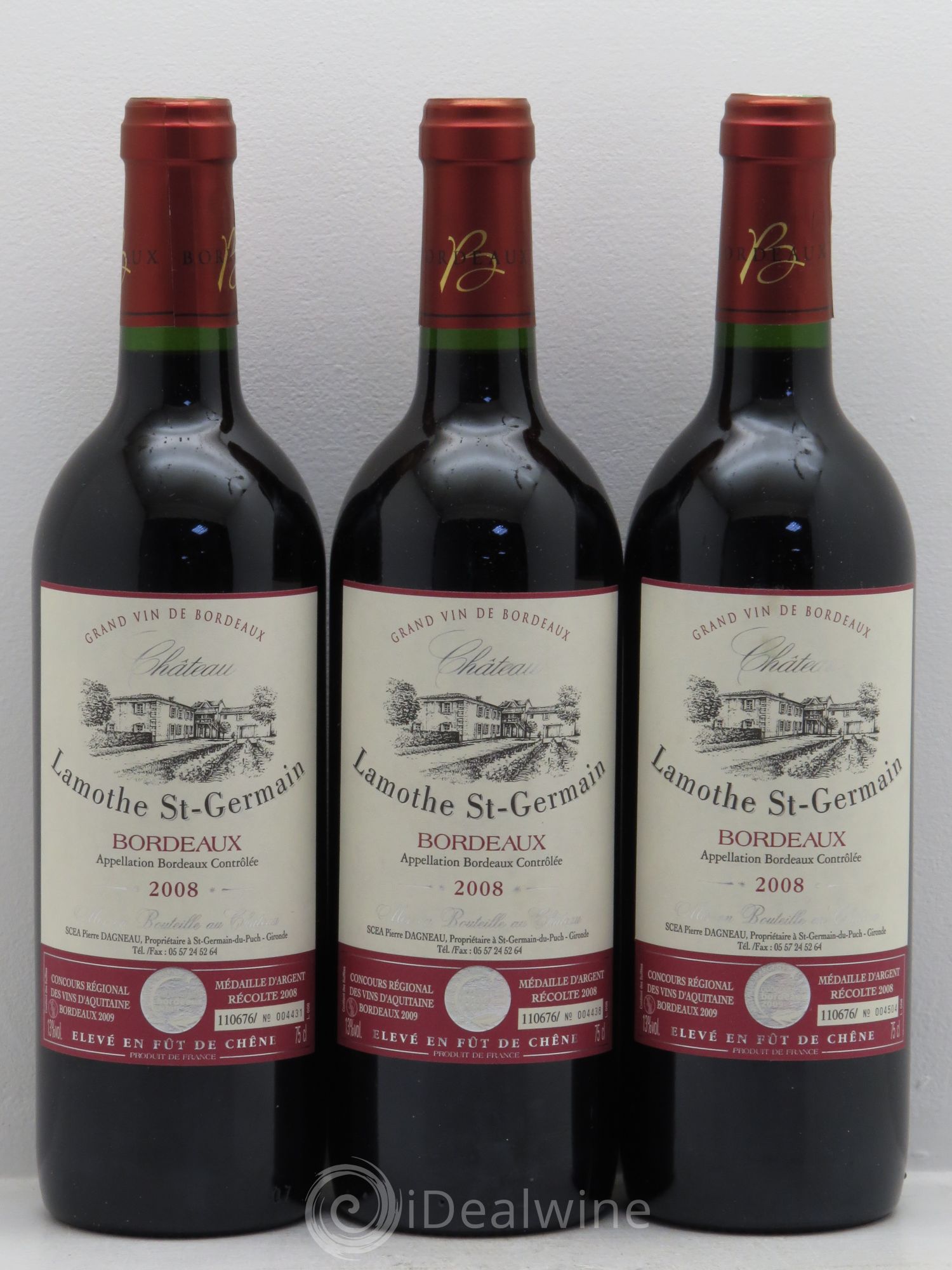 Bordeaux Lamothe Saint Germain (sans prix de réserve) 2008 - Posten von 3 Flaschen - 0