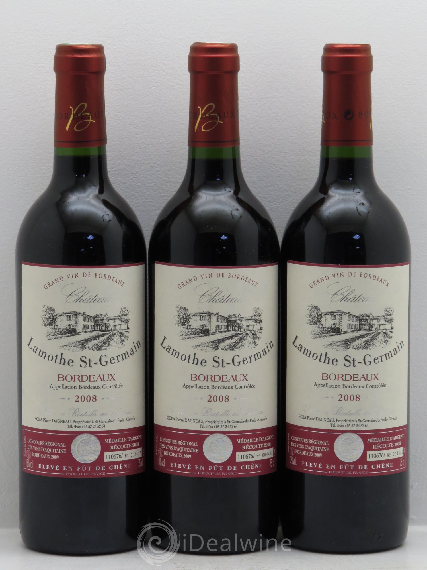 Bordeaux Lamothe Saint Germain (sans prix de réserve) 2008 - Posten von 3 Flaschen - 0