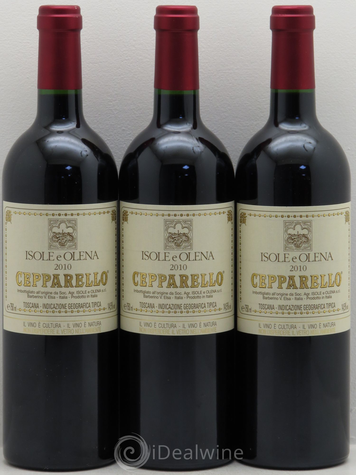 Toscana IGT Cepparello Isole e Olena 2010 - Lot de 3 bouteilles - 0