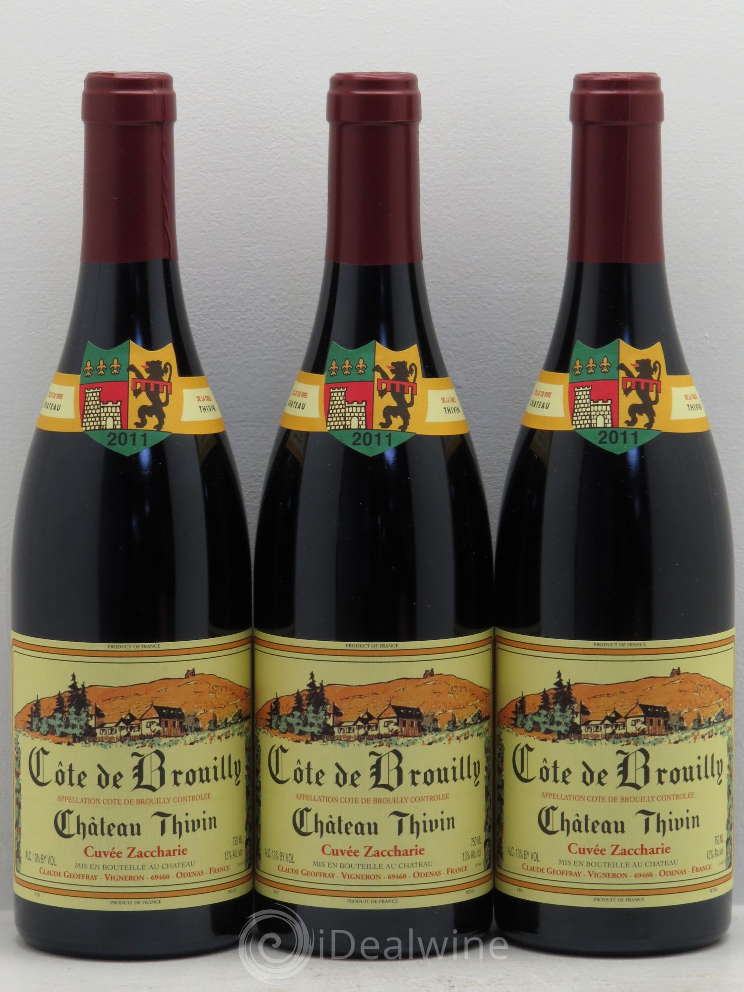 Côte de Brouilly Cuvée Zaccharie Château Thivin 2011 - Lot de 3 bouteilles - 0