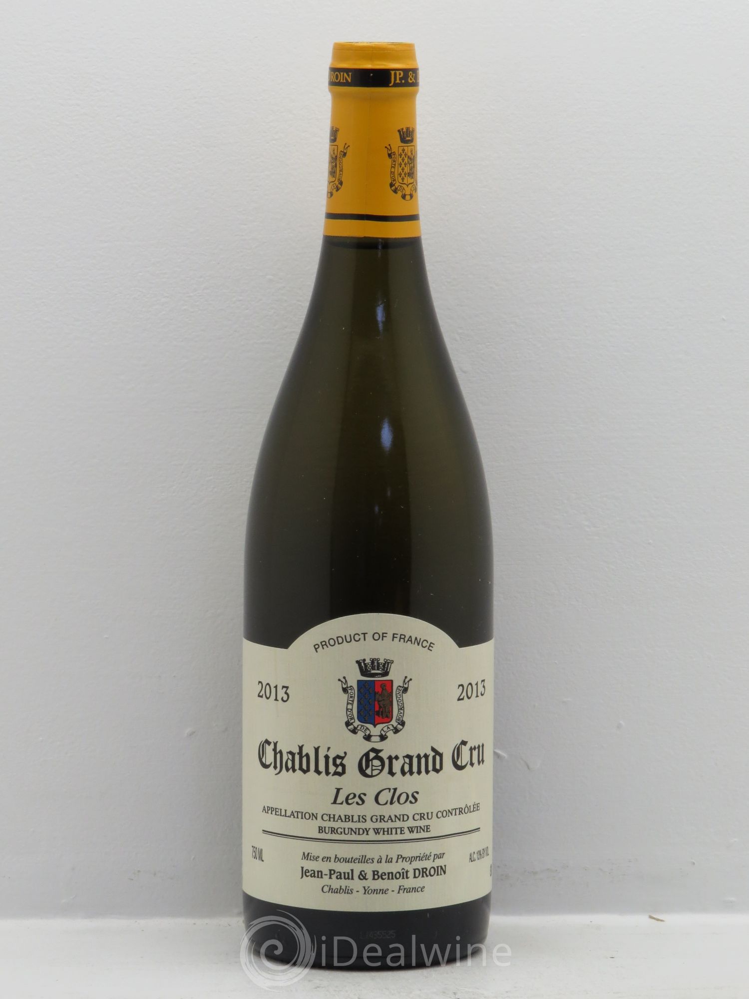 Chablis Grand Cru Les Clos Jean-Paul & Benoît Droin (Domaine) 2013 - Lot de 1 bouteille - 0