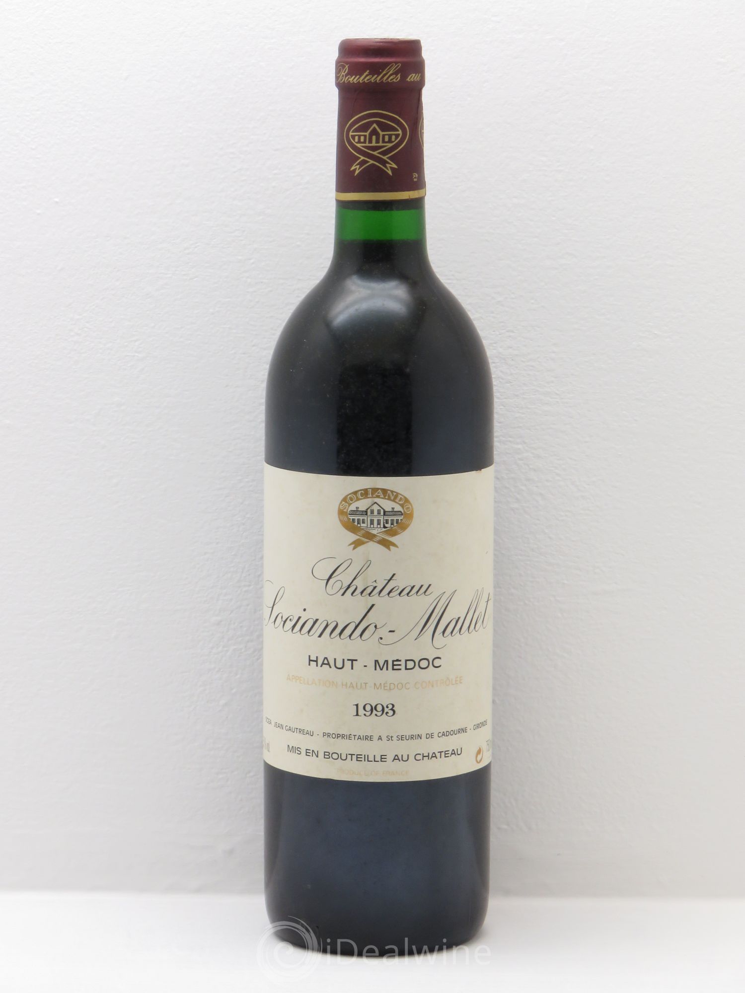 Château Sociando Mallet 1993 - Lot de 1 bouteille - 0