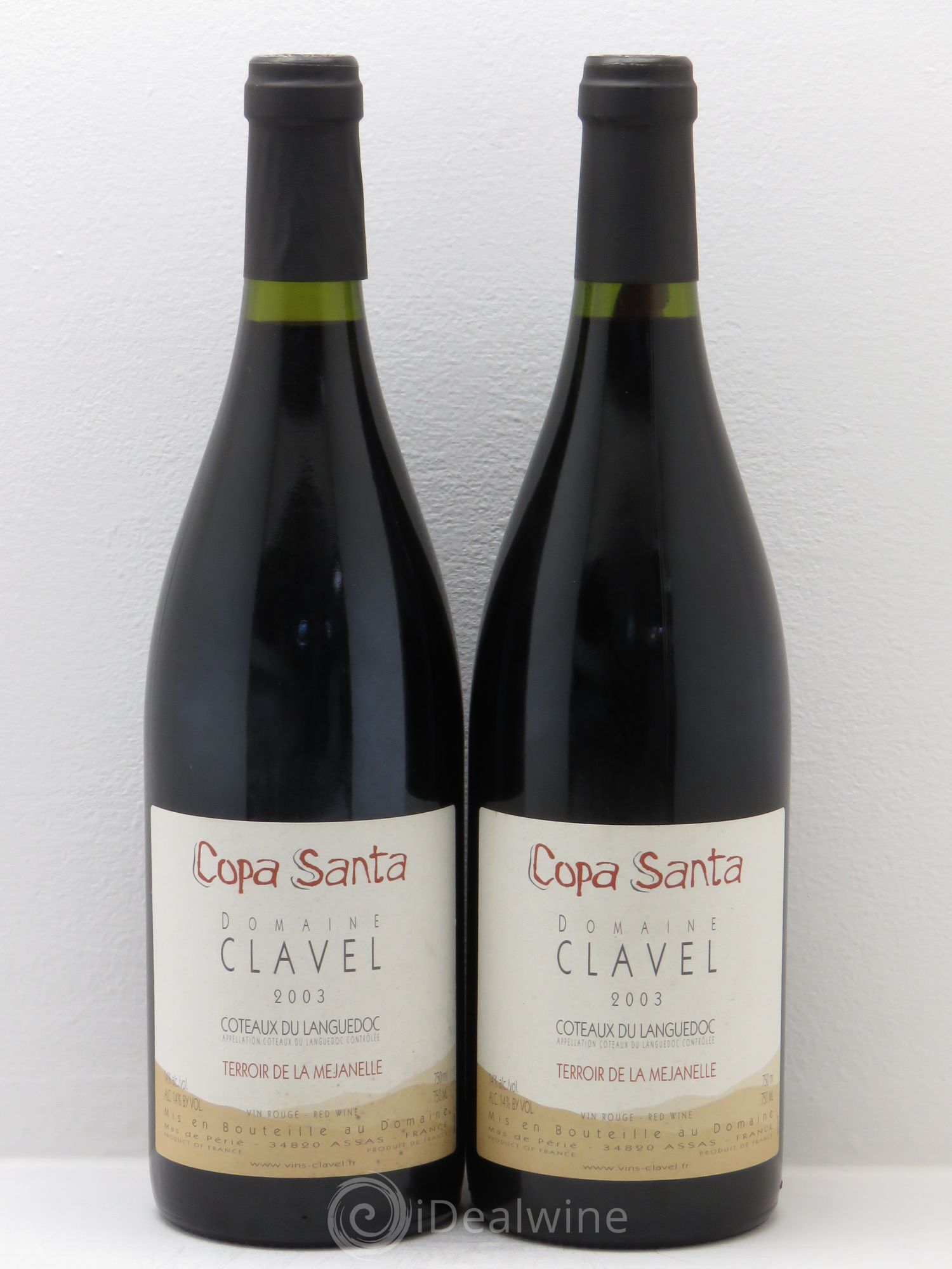 Coteaux du Languedoc Copa Santa Terroir de la Mejanelle Domaine Clavel 2003 - Posten von 2 Flaschen - 0