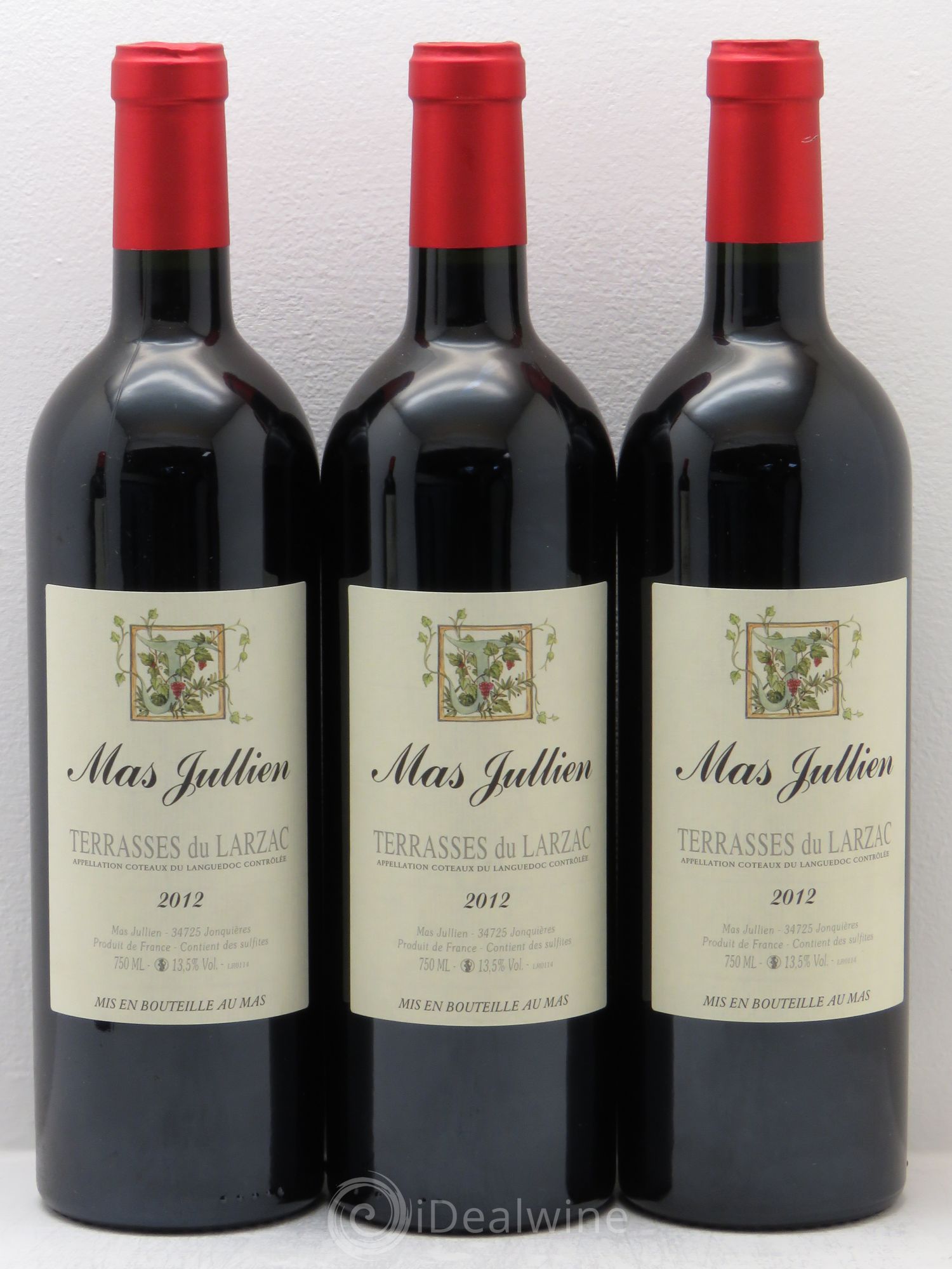 Terrasses du Larzac Mas Jullien Olivier Jullien 2012 - Lot de 3 bouteilles - 0