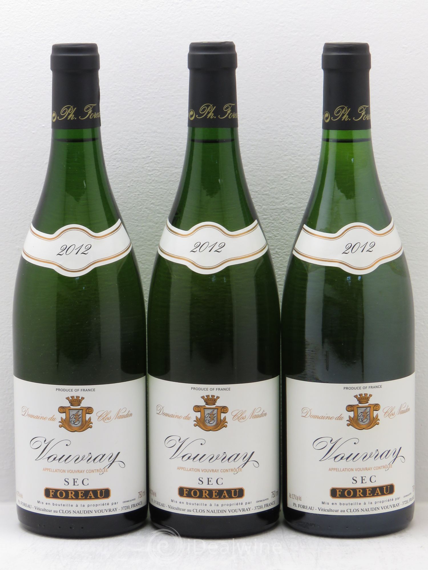 Vouvray Sec Clos Naudin - Philippe Foreau 2012 - Lot de 3 bouteilles - 0