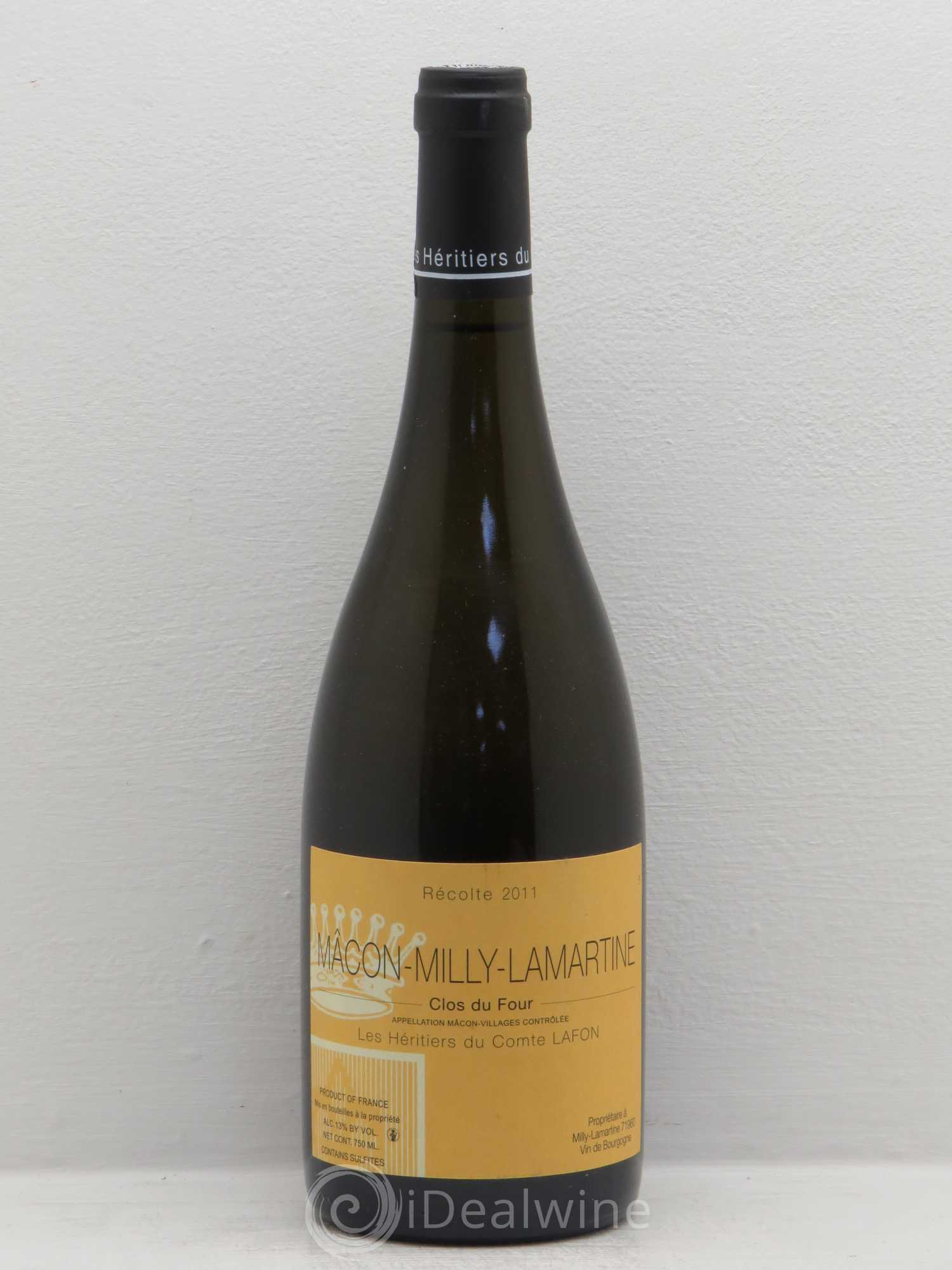 Mâcon Milly-Lamartine Clos du Four Héritiers des Comtes Lafon (sans prix de réserve) 2011 - Posten von 1 Flasche - 0