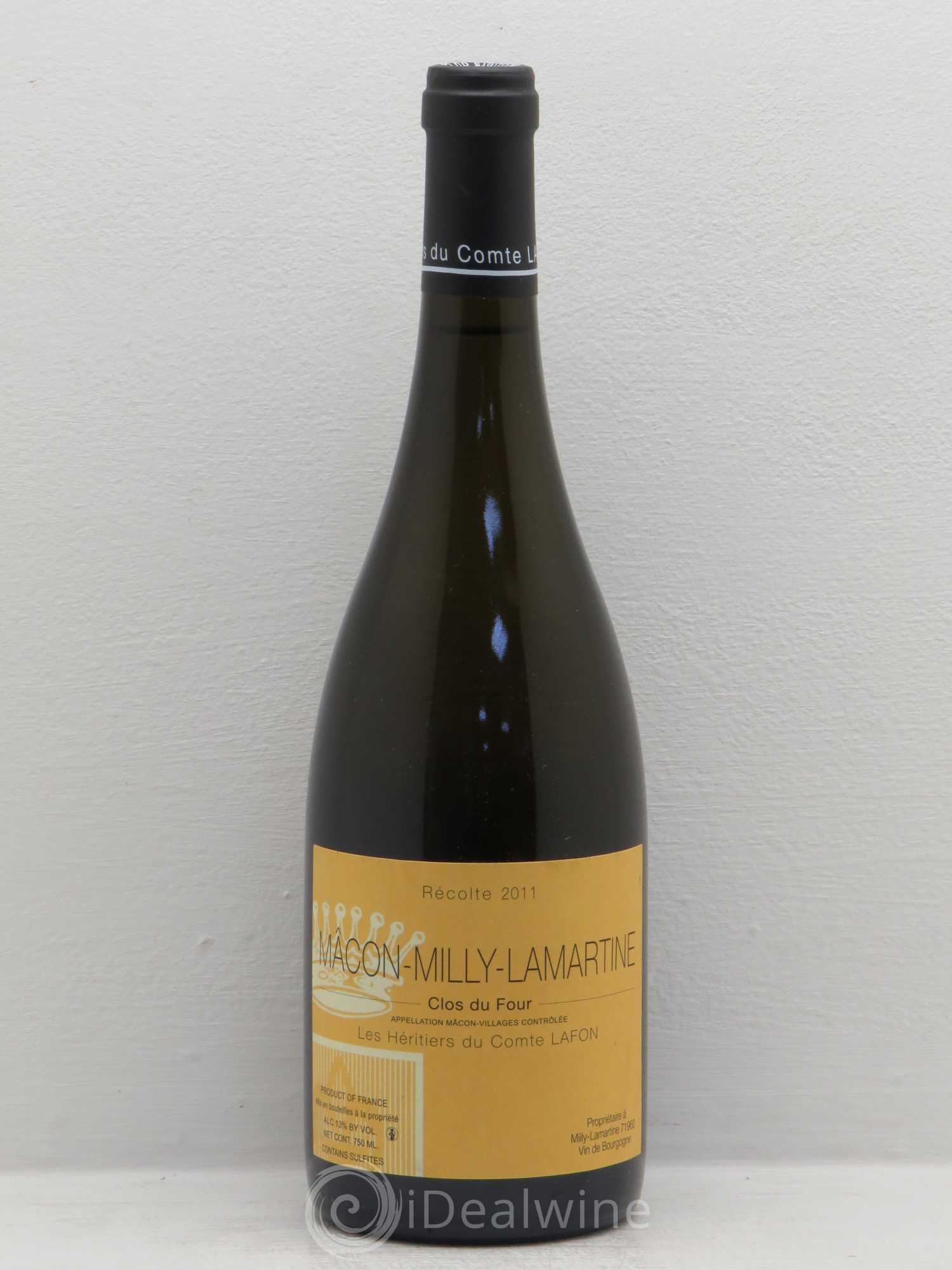 Mâcon Milly-Lamartine Clos du Four Héritiers des Comtes Lafon (sans prix de réserve) 2011 - Posten von 1 Flasche - 0