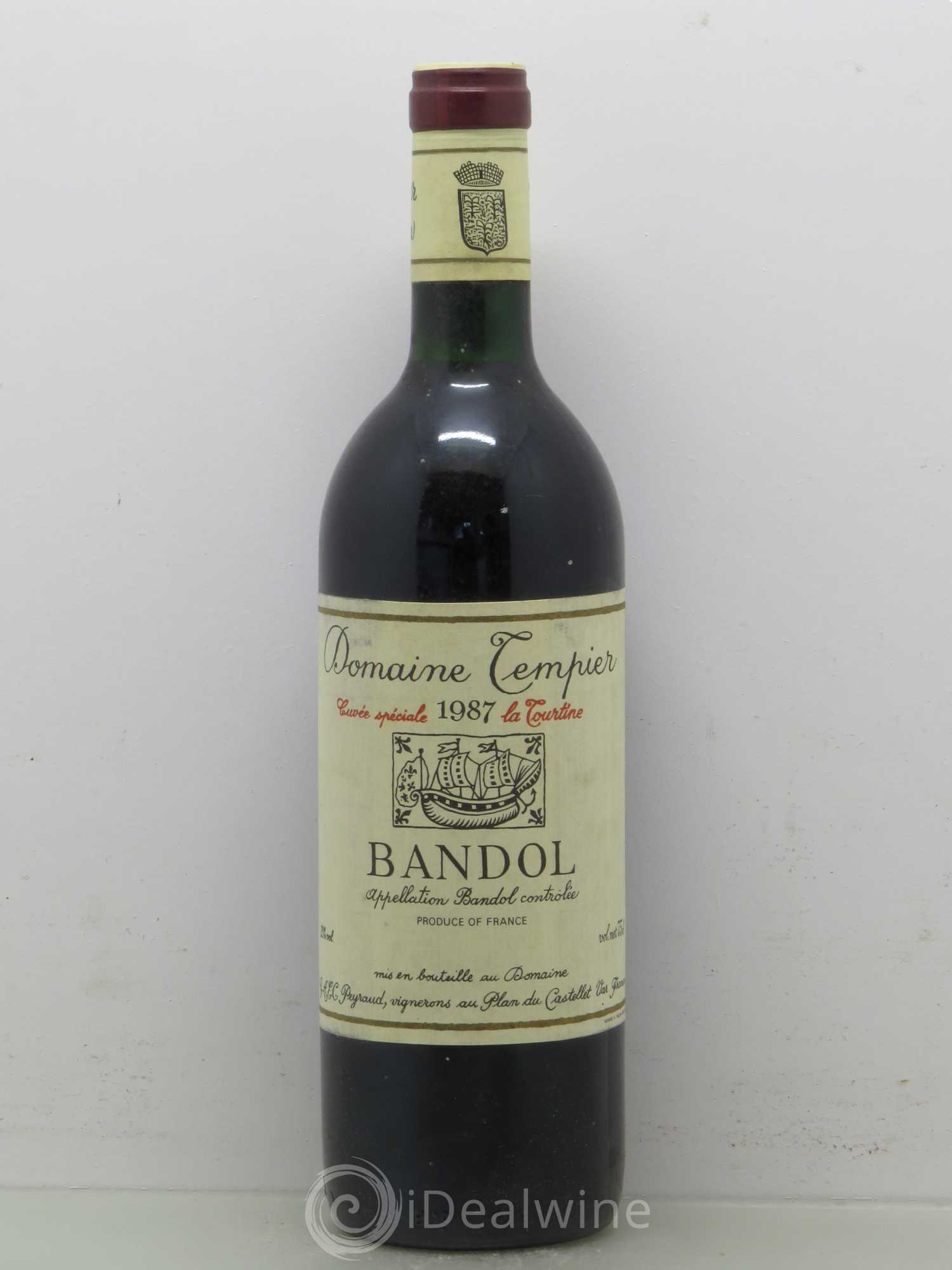 Bandol Domaine Tempier La Tourtine Famille Peyraud 1987 - Lot de 1 bouteille - 0