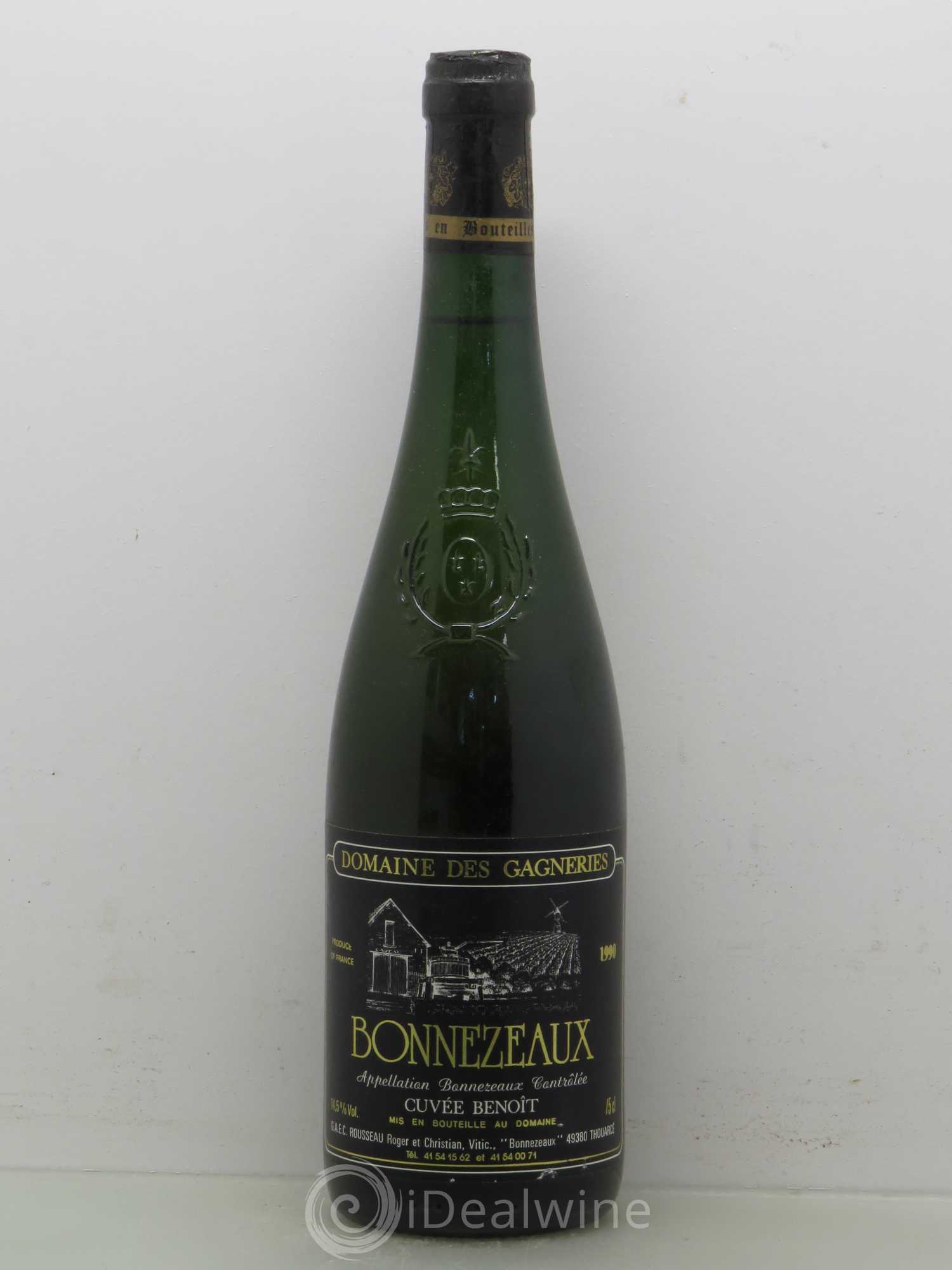 Bonnezeaux Cuvée Benoît - Domaine des Gagneries 1990 - Posten von 1 Flasche - 0