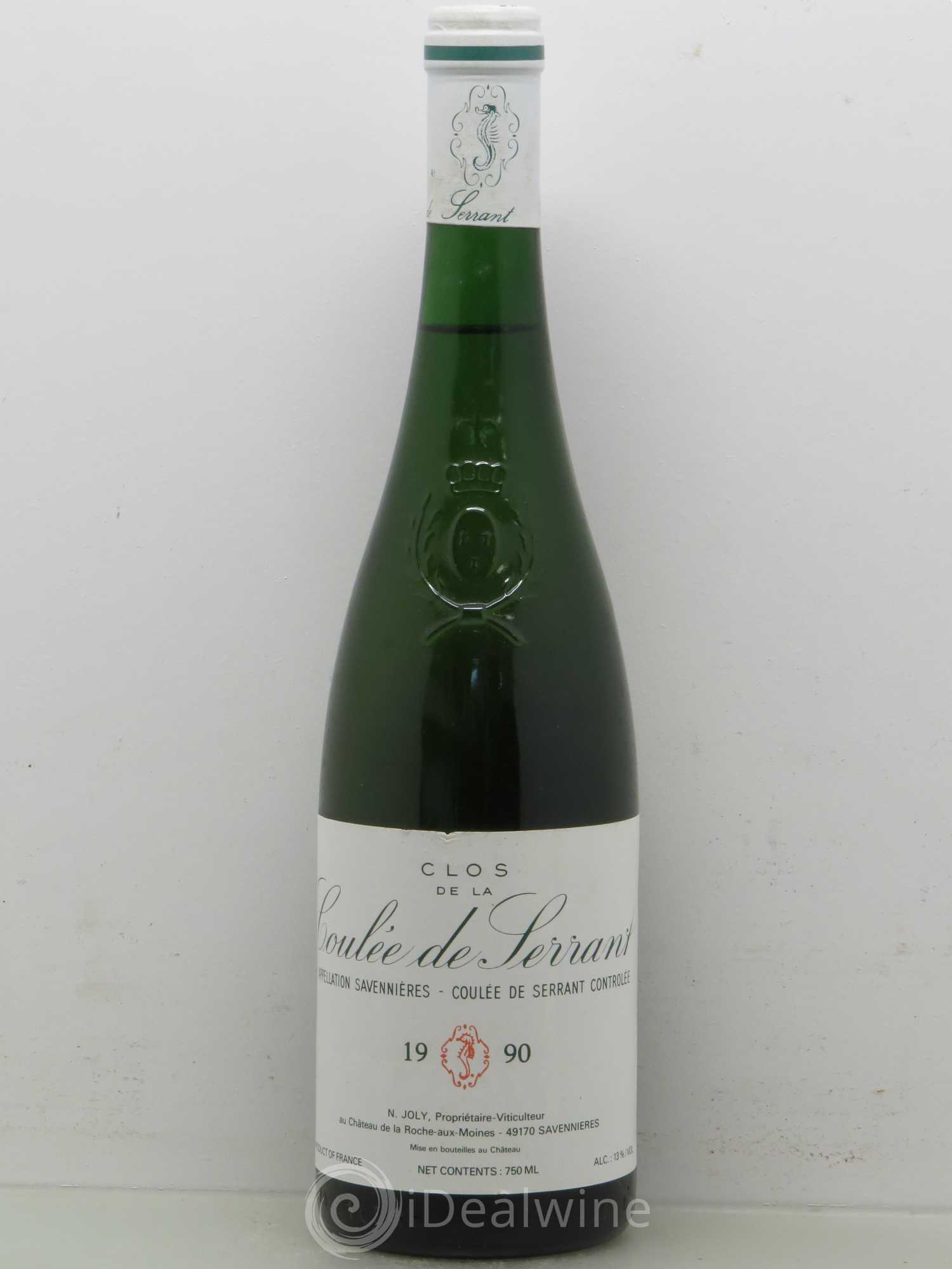 Savennières Clos de la Coulée de Serrant Vignobles de la Coulée de Serrant - Nicolas Joly 1990 - Lot de 1 bouteille - 0