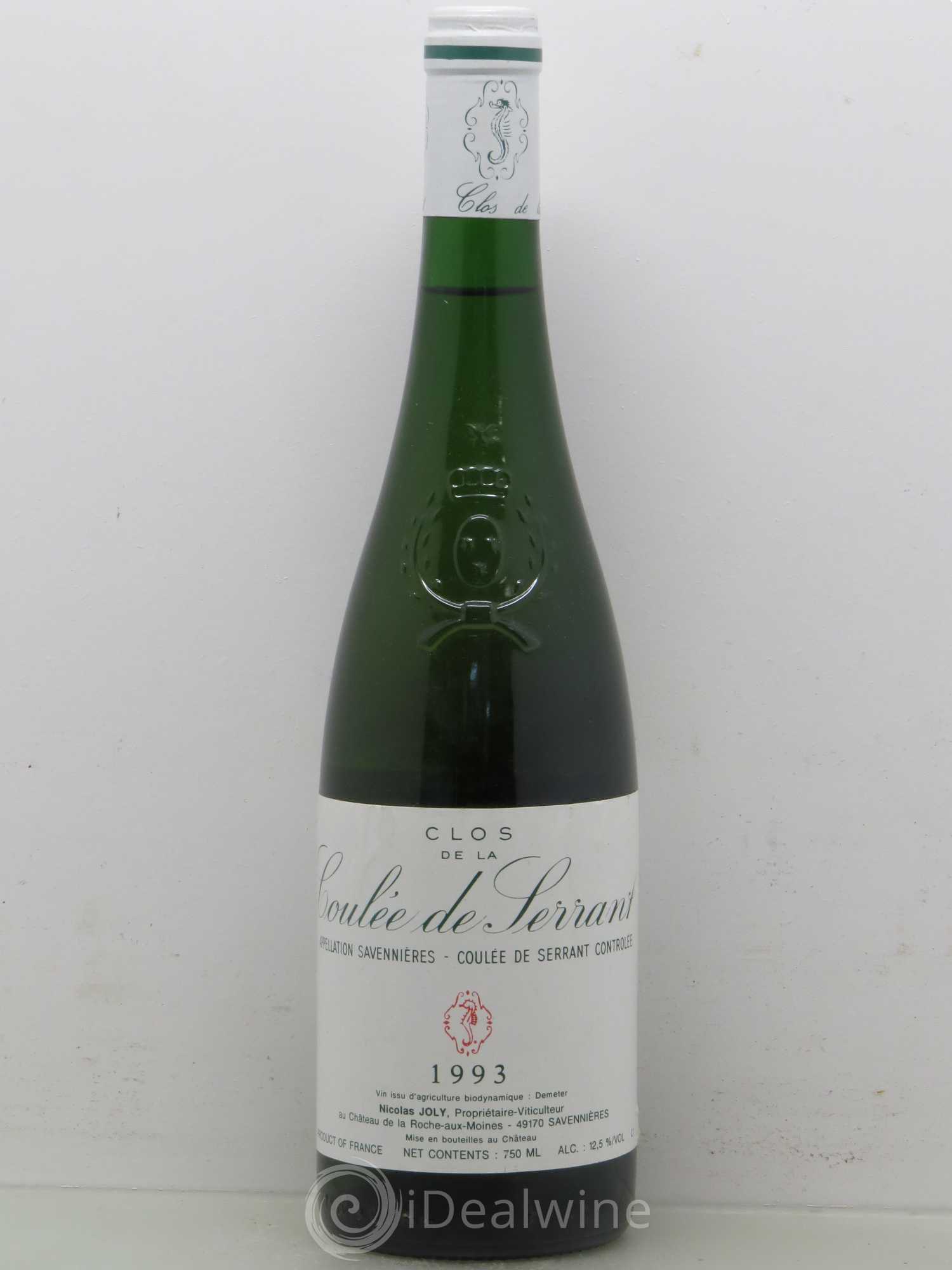Savennières Clos de la Coulée de Serrant Vignobles de la Coulée de Serrant - Nicolas Joly 1993 - Lot de 1 bouteille - 0