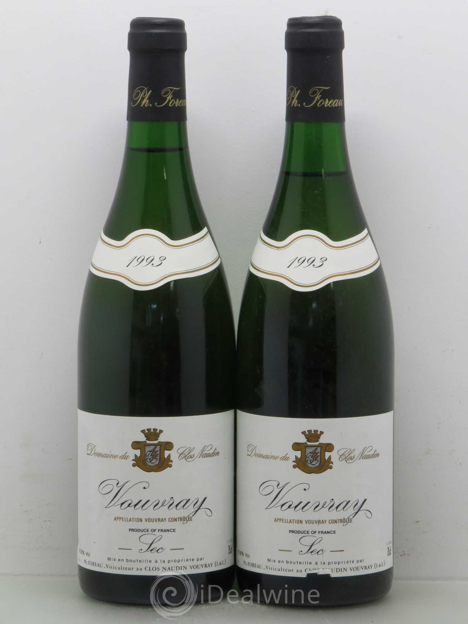 Vouvray Sec Clos Naudin - Philippe Foreau 1993 - Lot de 2 bouteilles - 0