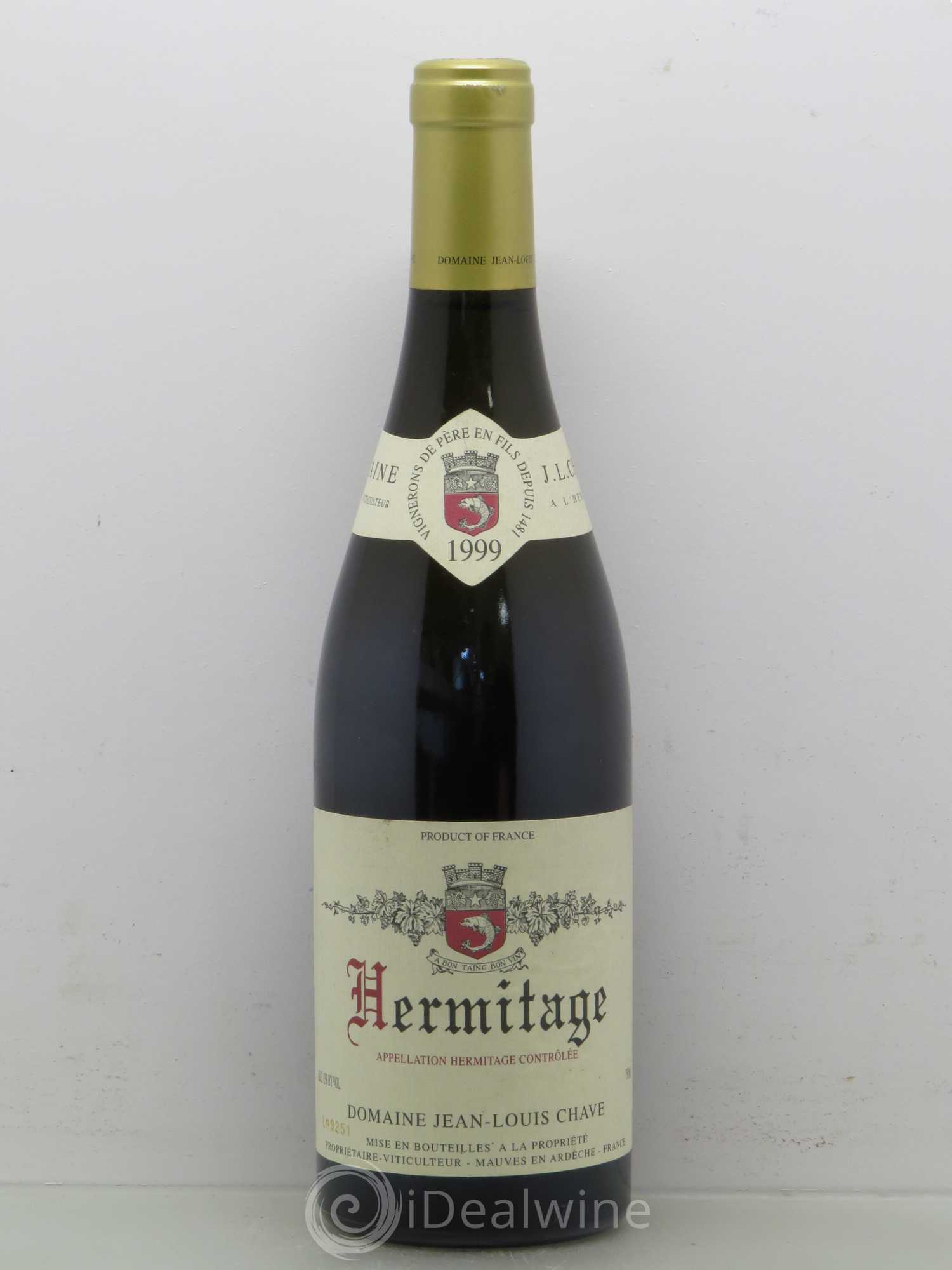 Hermitage Jean-Louis Chave (sans prix de réserve) 1999 - Lot de 1 bouteille - 0
