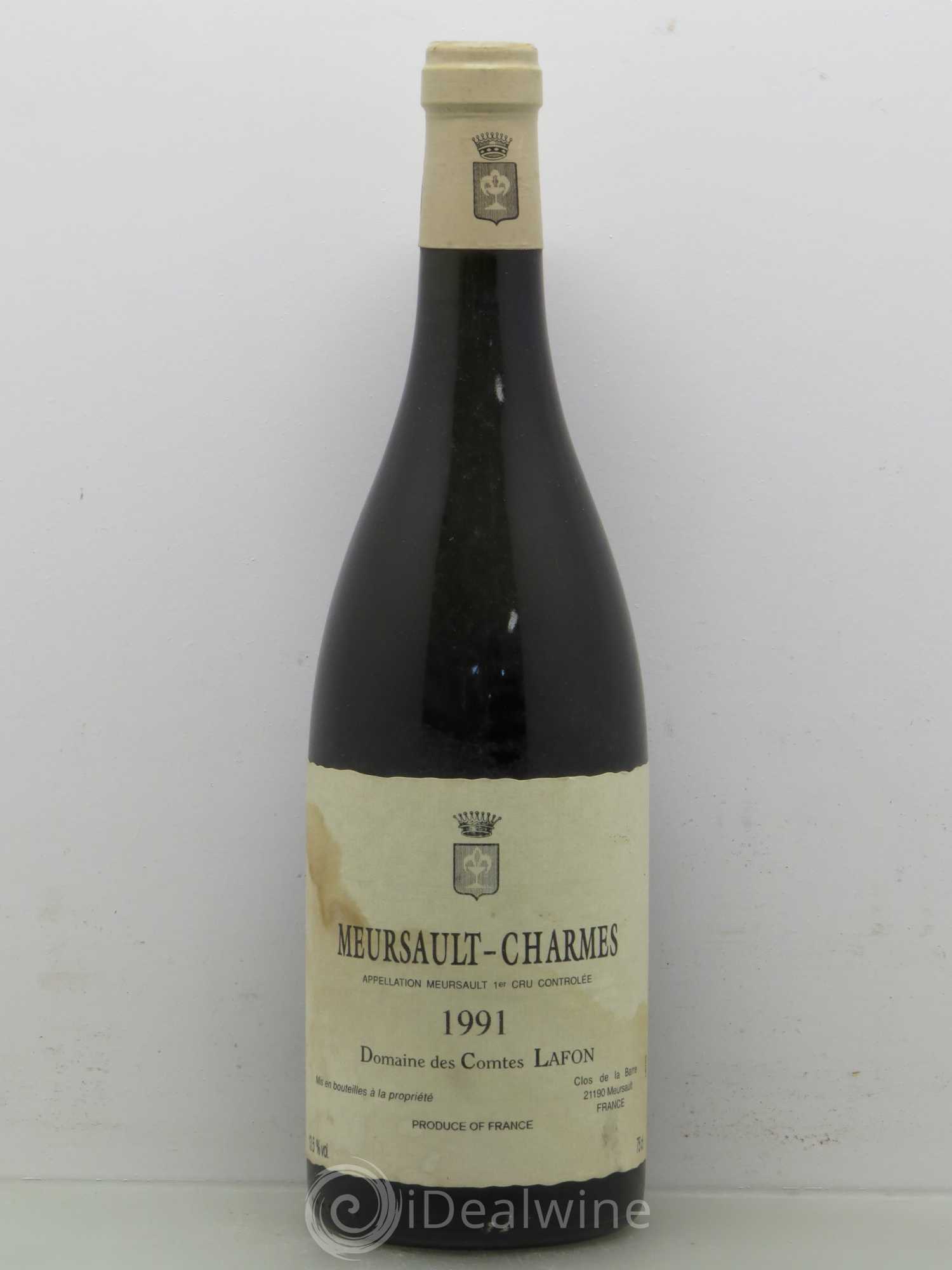 Meursault 1er Cru Charmes Comtes Lafon (Domaine des) 1991 - Lot de 1 bouteille - 0