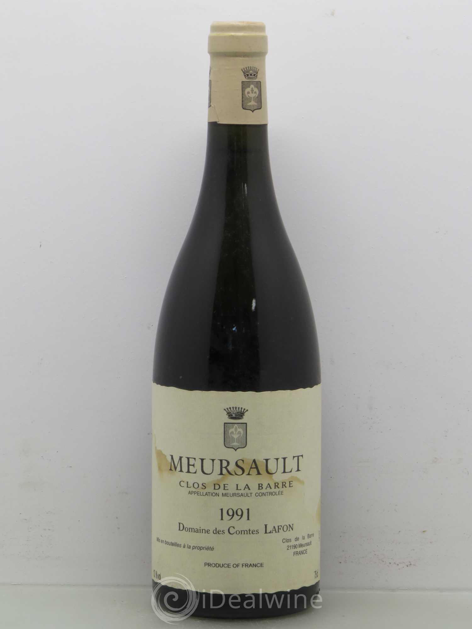 Meursault Clos de la Barre Comtes Lafon (Domaine des) 1991 - Lot de 1 bouteille - 0