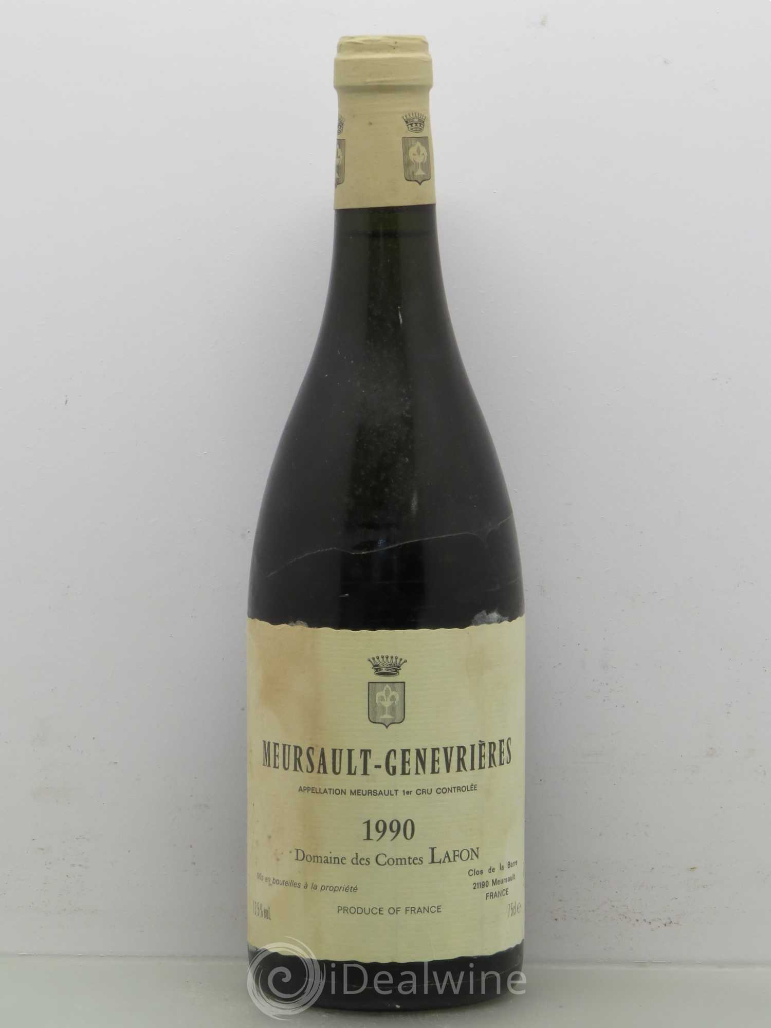 Meursault 1er Cru Genevrières Comtes Lafon (Domaine des) 1990 - Lot de 1 bouteille - 0