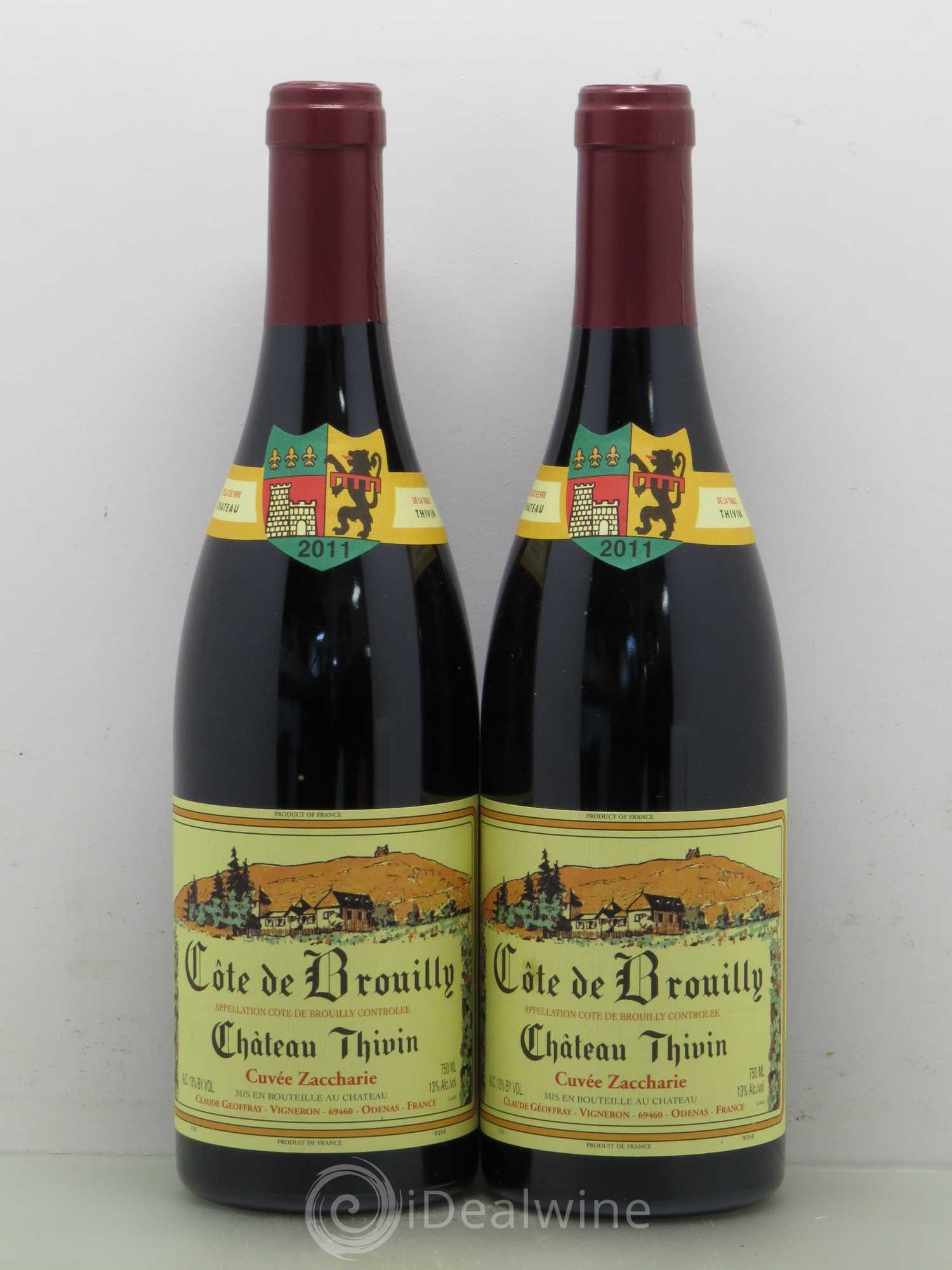 Côte de Brouilly Cuvée Zaccharie Château Thivin 2011 - Lot de 2 bouteilles - 0