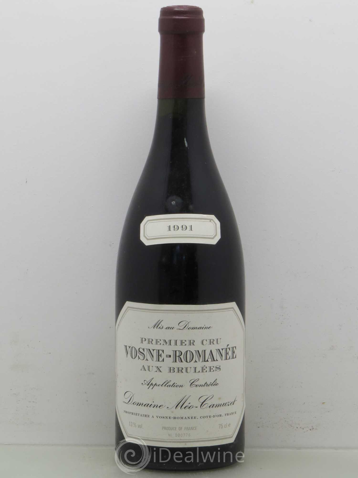 Vosne-Romanée 1er Cru Aux Brûlées Méo-Camuzet (Domaine) 1991 - Lot de 1 bouteille - 0