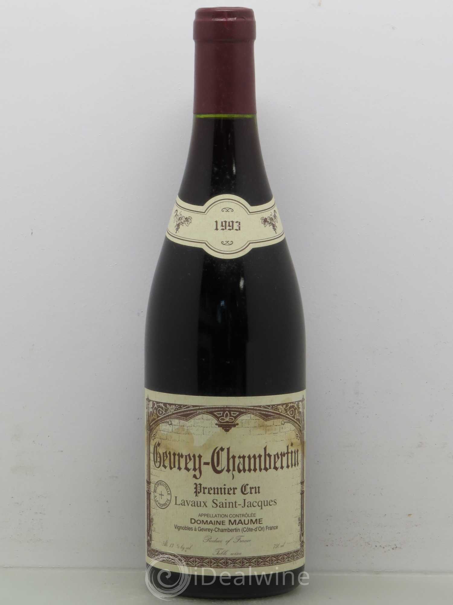 Gevrey-Chambertin 1er Cru Lavaux Saint Jacques - Maume 1993 - Posten von 1 Flasche - 0