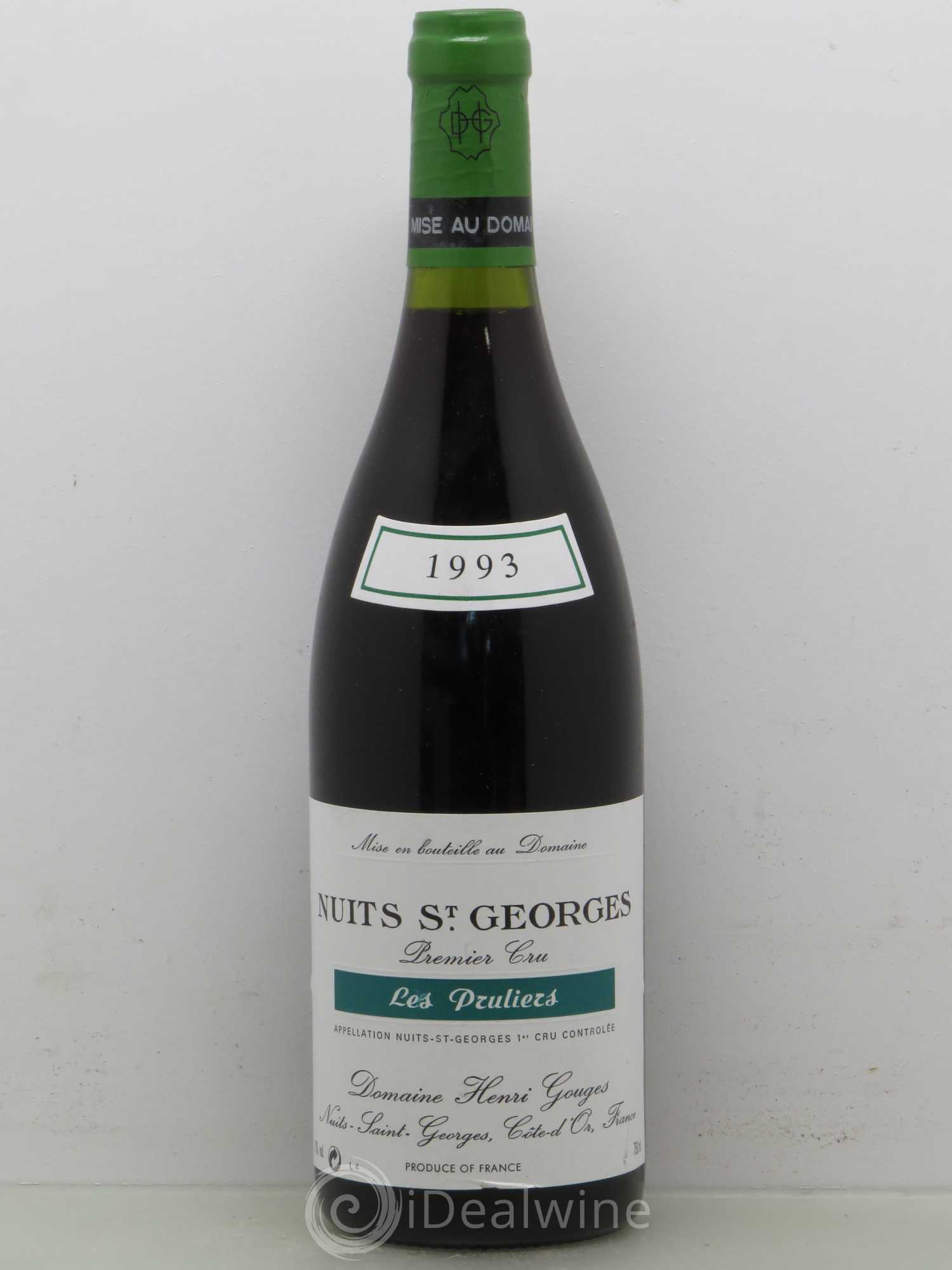 Nuits-Saint-Georges 1er Cru Les Pruliers Henri Gouges 1993 - Lot de 1 bouteille - 0