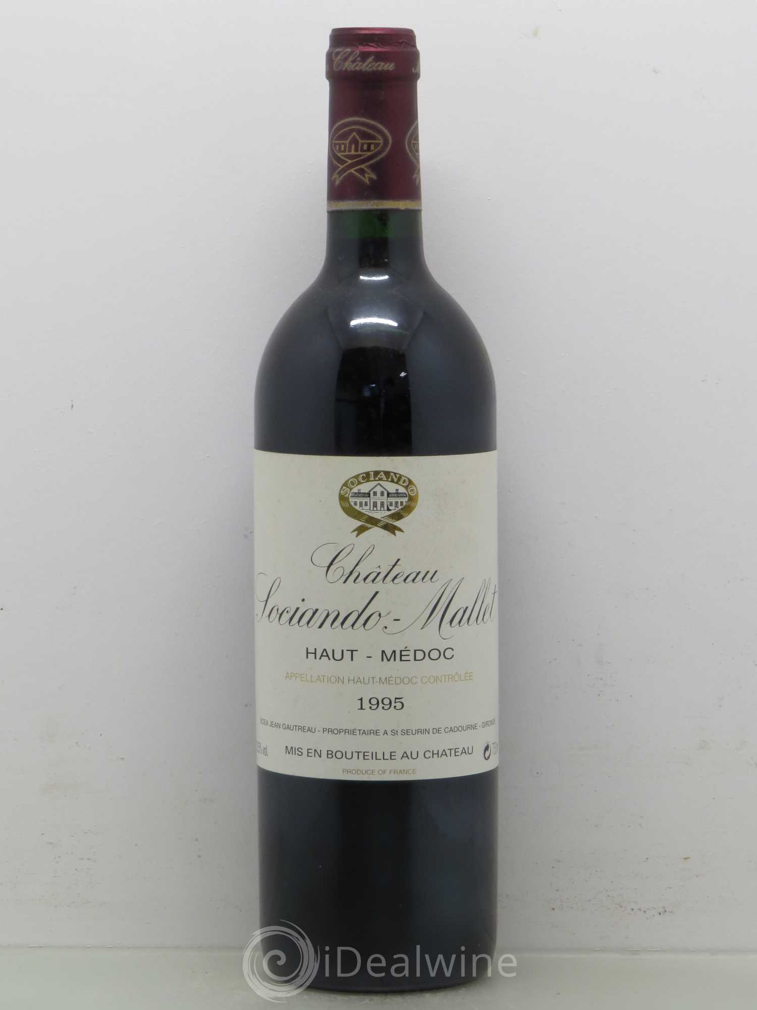 Château Sociando Mallet 1995 - Lot de 1 bouteille - 0