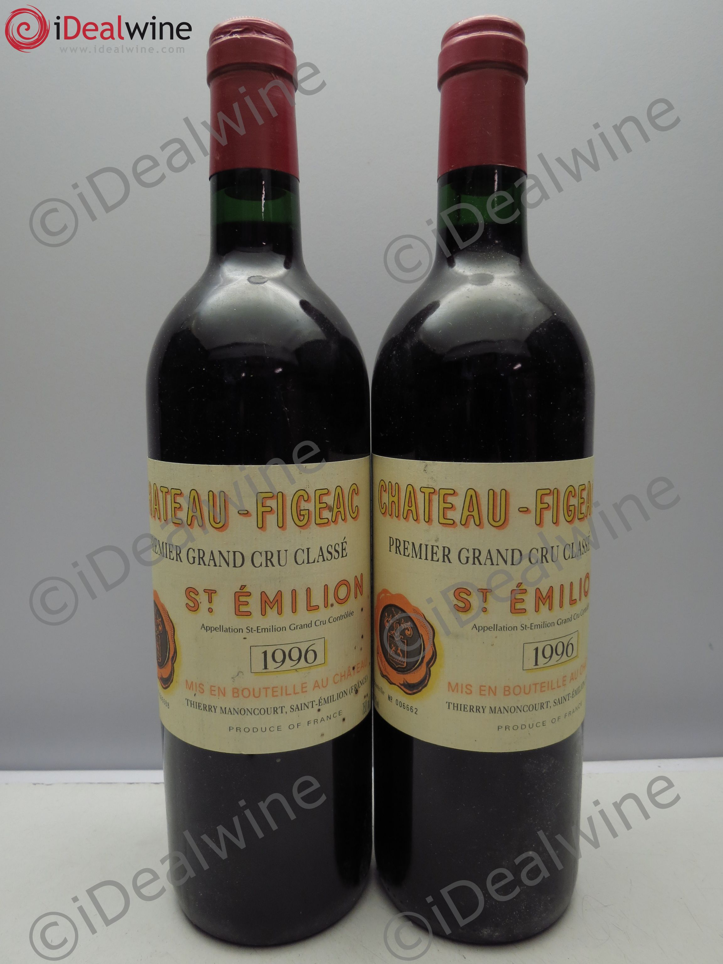 Château Figeac 1er Grand Cru Classé A 1996 - Lot de 2 bouteilles - 0