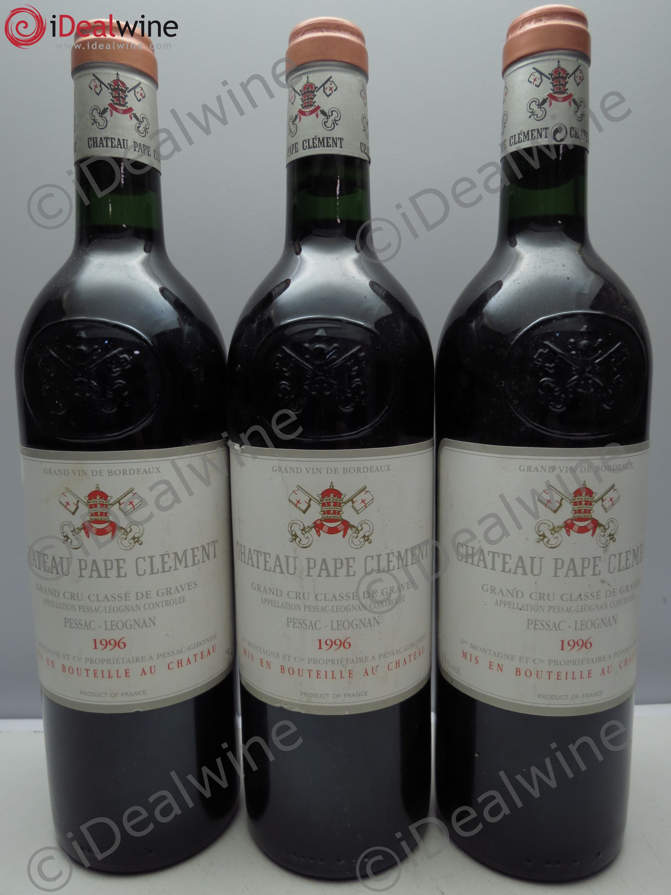 Château Pape Clément Cru Classé de Graves 1996 - Lot de 3 bouteilles - 0