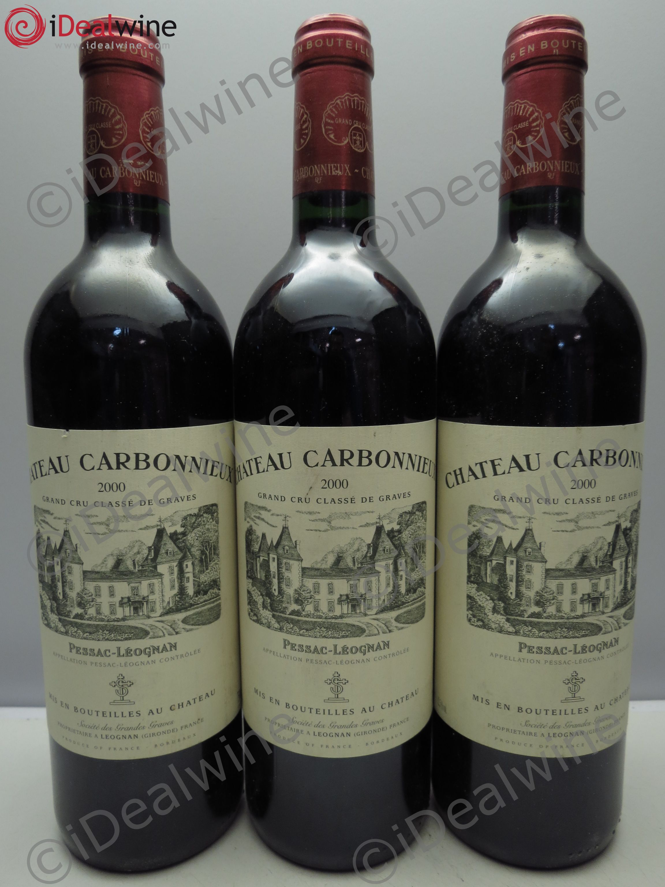 Château Carbonnieux Cru Classé de Graves 2000 - Lot de 3 bouteilles - 0